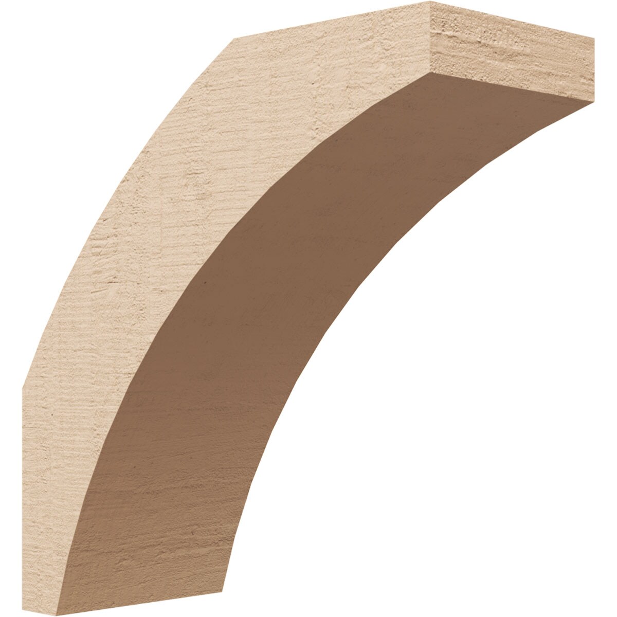 Ekena Millwork BRCUR05X12X12THRRCPR 5-in x 12-in x 12-in Primed Urethane Thorton Woodgrain TimberThane Knee Brace