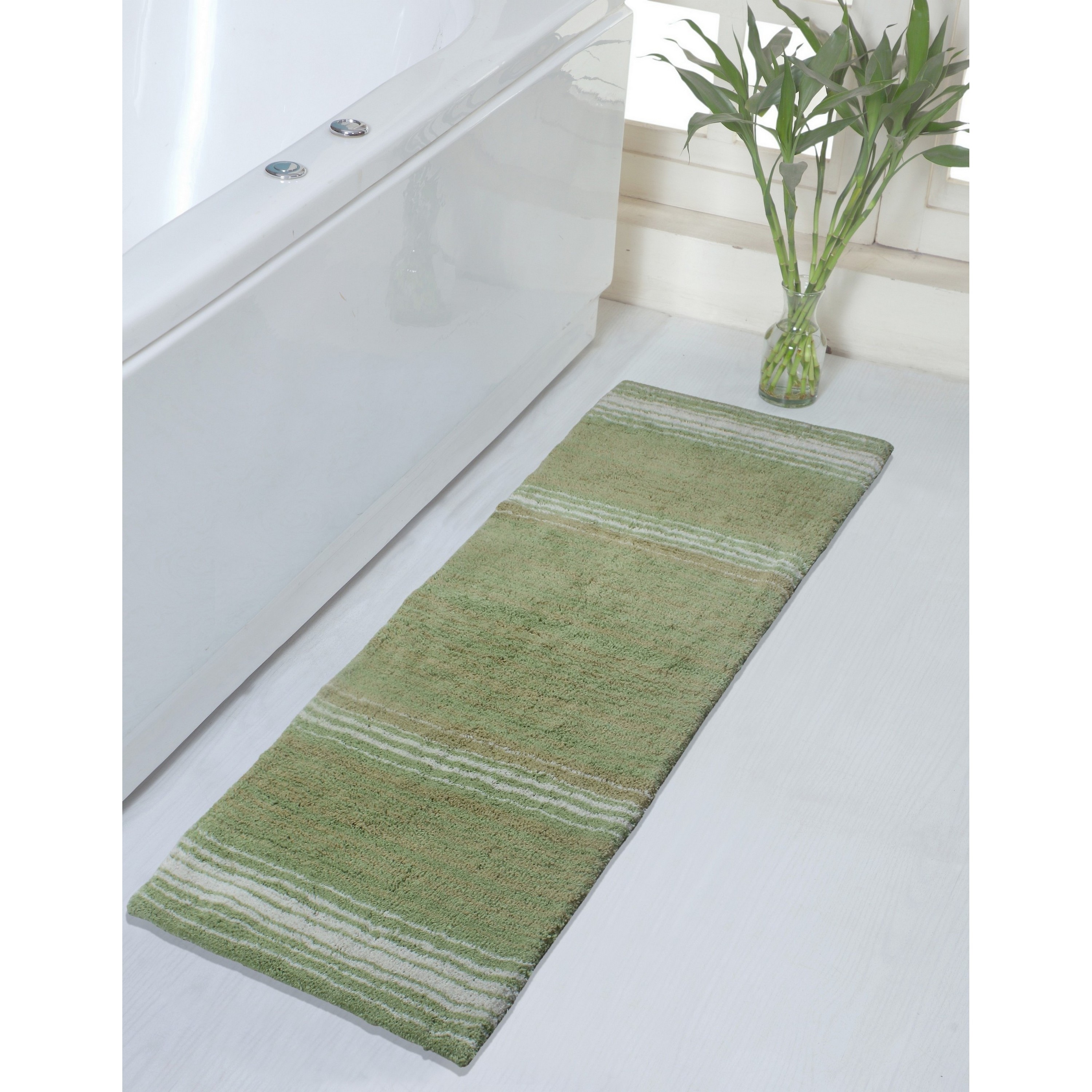 Home Weavers BGRD2154SA Gradation 21-Inches x 54-Inches Sage Cotton Bath runner
