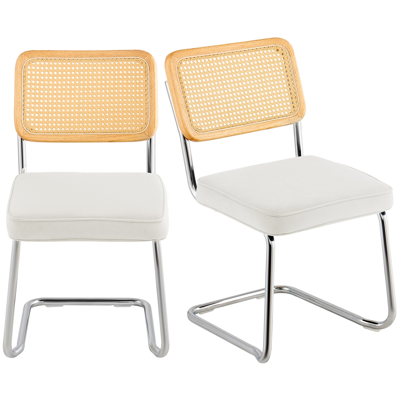 SVOPES SVOPESTBYCYTE09277V0 2 Modern White Velvet Accent Chair
