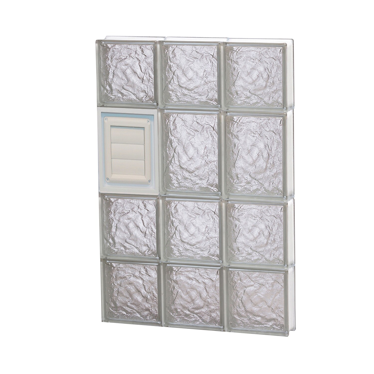REDI2SET D1826IS Ice Glass 17-1/4-in x 25-in Frameless Replacement Dryer vent Glass Block Window