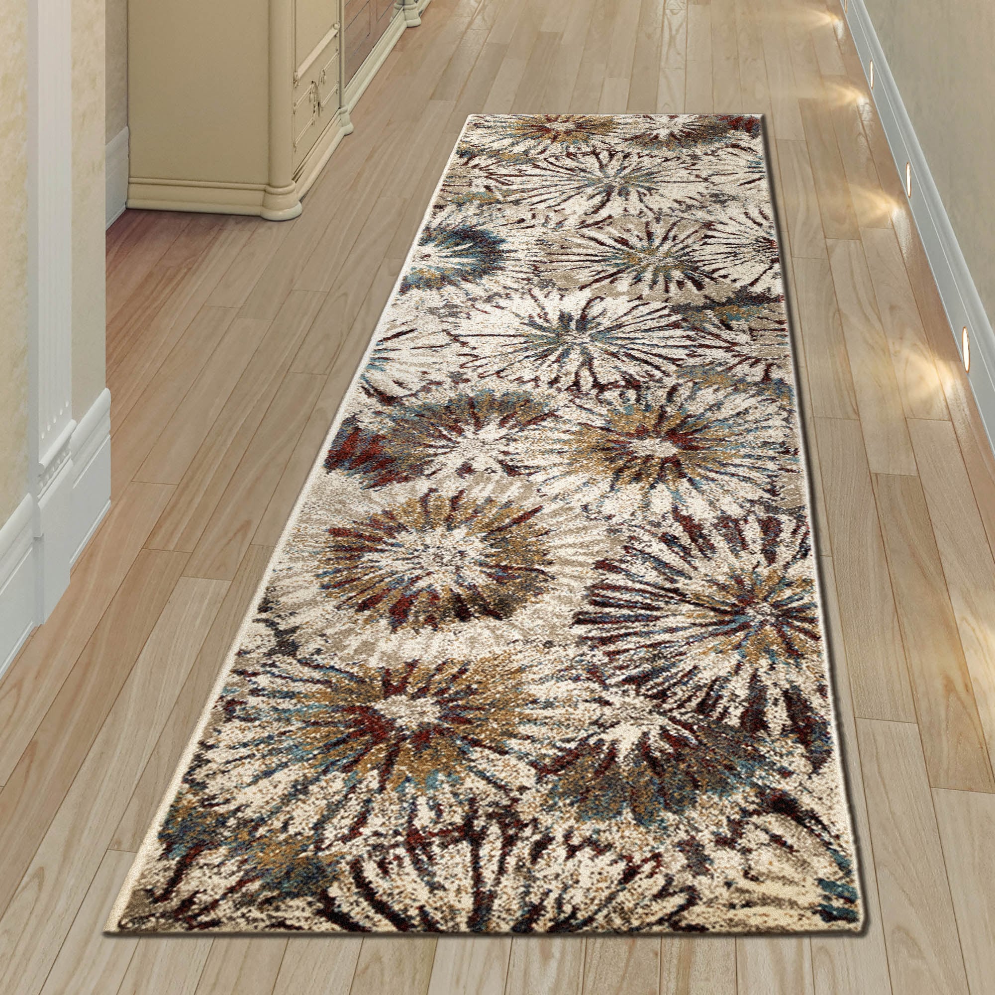 Liora Manne ASDR8813324 Ashford 2 x 8 (ft) Polypropylene Red Rectangular Indoor Geode Industrial Runner rug