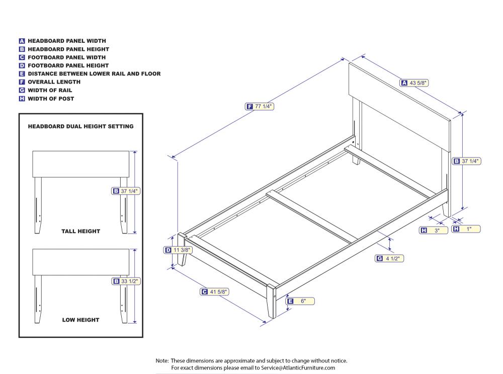 AFI Furnishings Orlando Grey Twin Bed Frame in the Beds department at ...