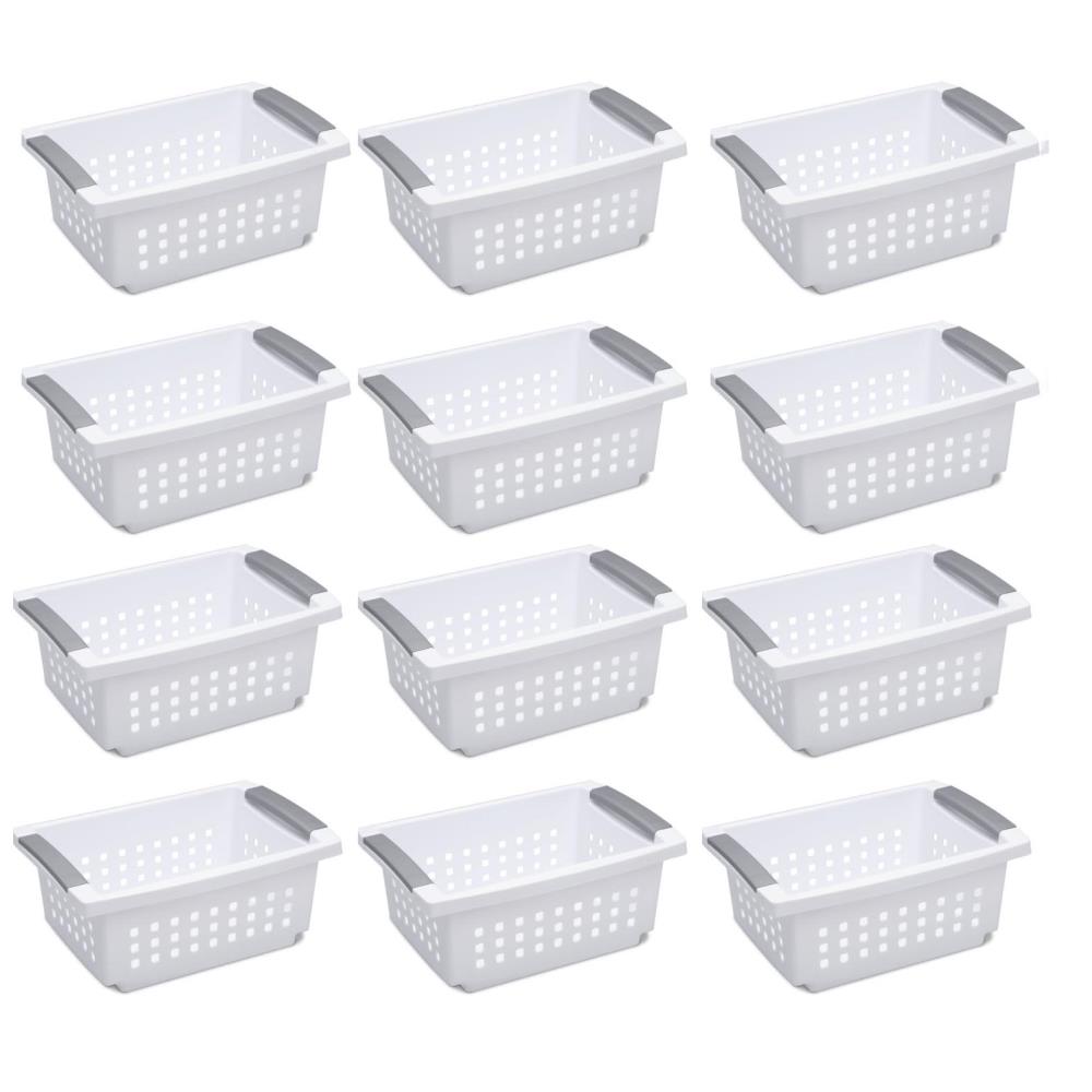 Sterilite Corporation 6-Pack 13.12-in W x 10-in H x 16-in D White Plastic  Stackable Basket in the Storage Bins & Baskets department at