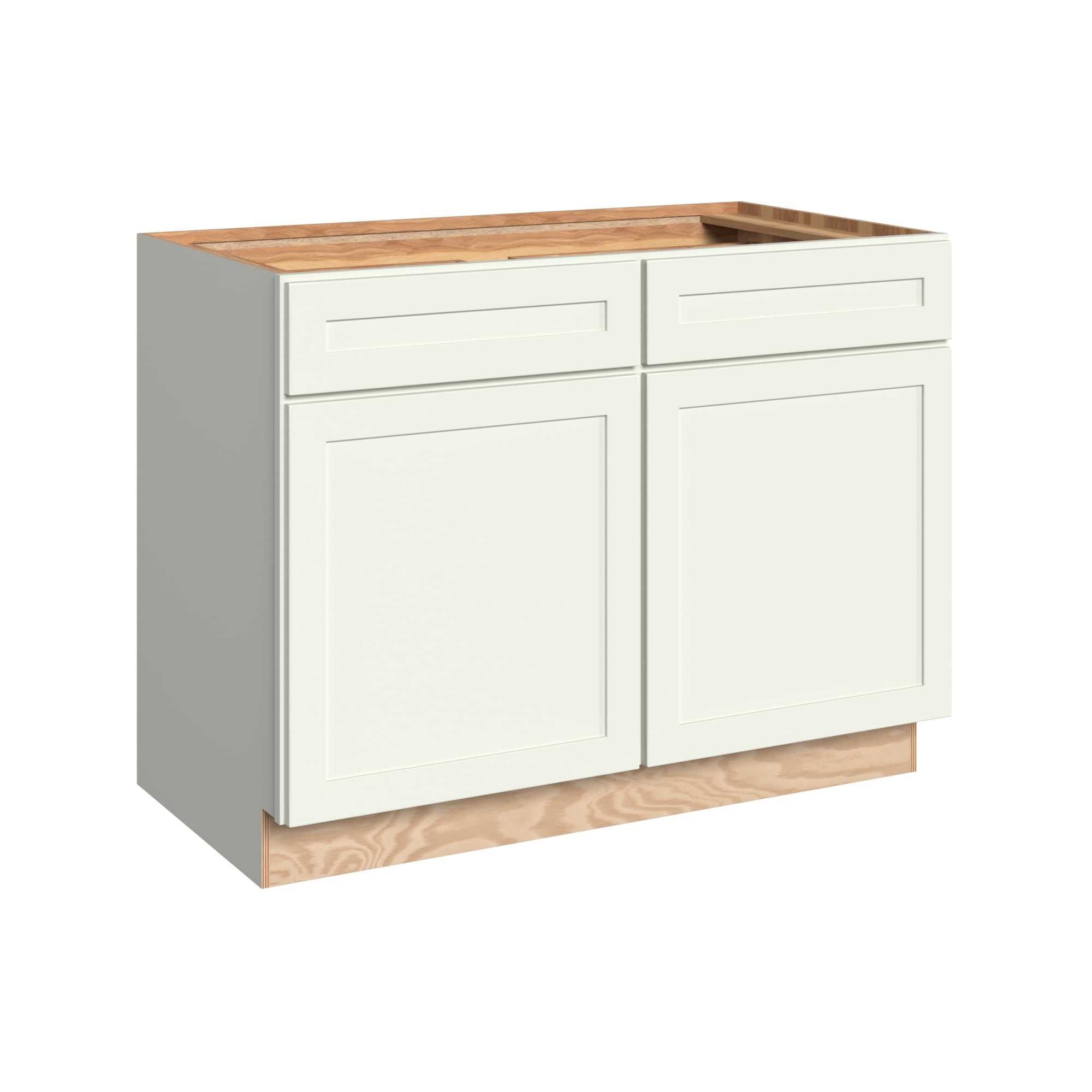 KraftMaid Momentum B45G71 Deveron 45-in W x 34.5-in H x 24-in D Dove White 2 -Drawers Base Fully assembled Plywood Cabinet (Recessed Panel Shaker)