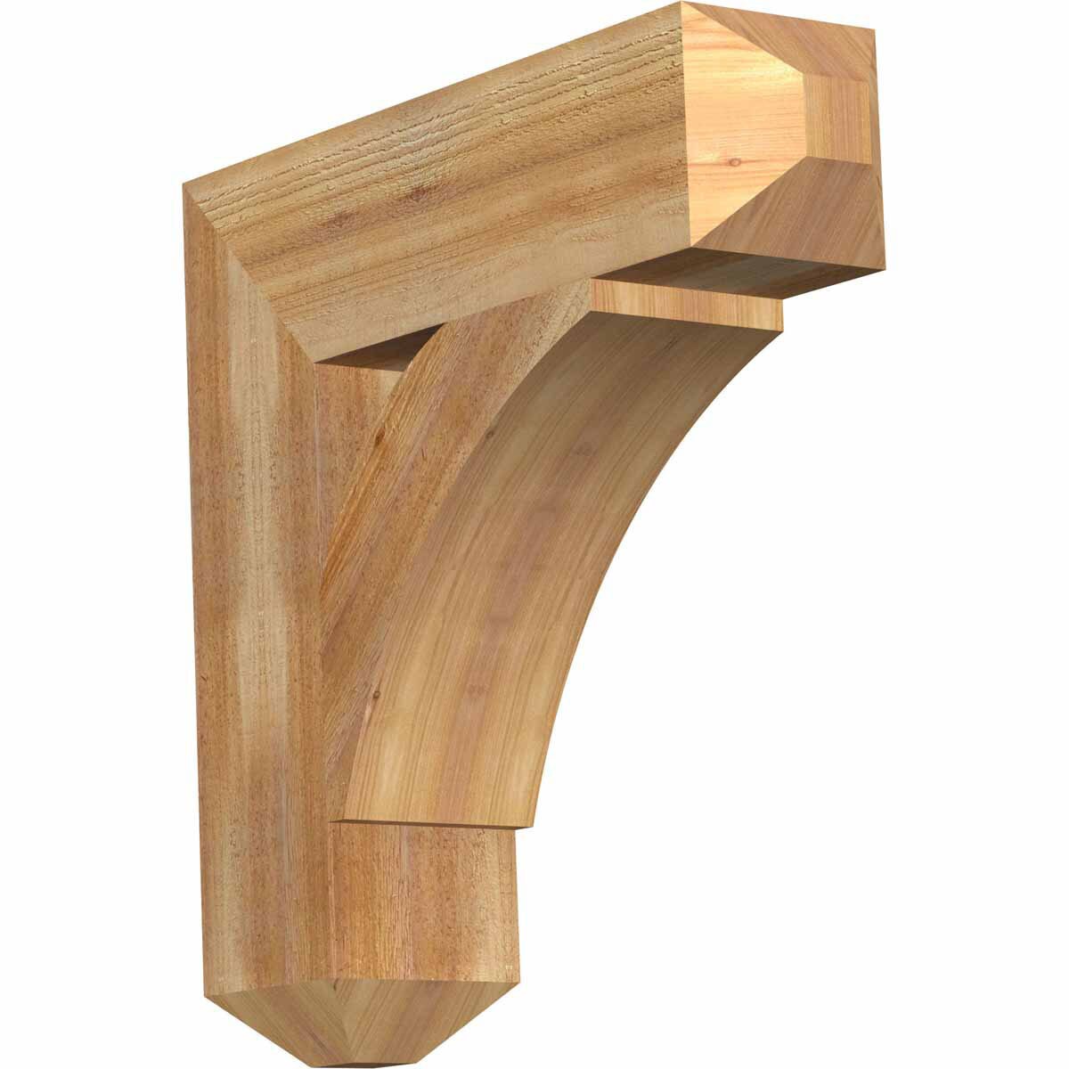 Ekena Millwork BKT06X24X24THR04RWR Thorton craftsman rough sawn 6-in x 24-in x 24-in Western red cedar Brown Wood Standard bracket