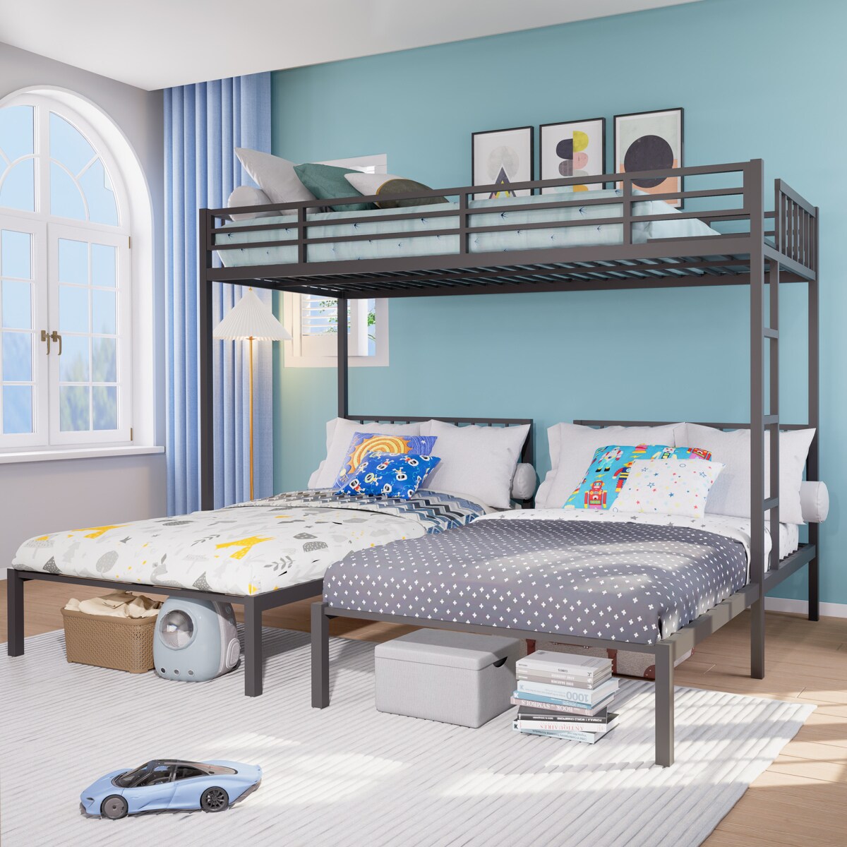 Streamdale Furniture Streamdale Triple Bunk Bed for Kids Separates Into