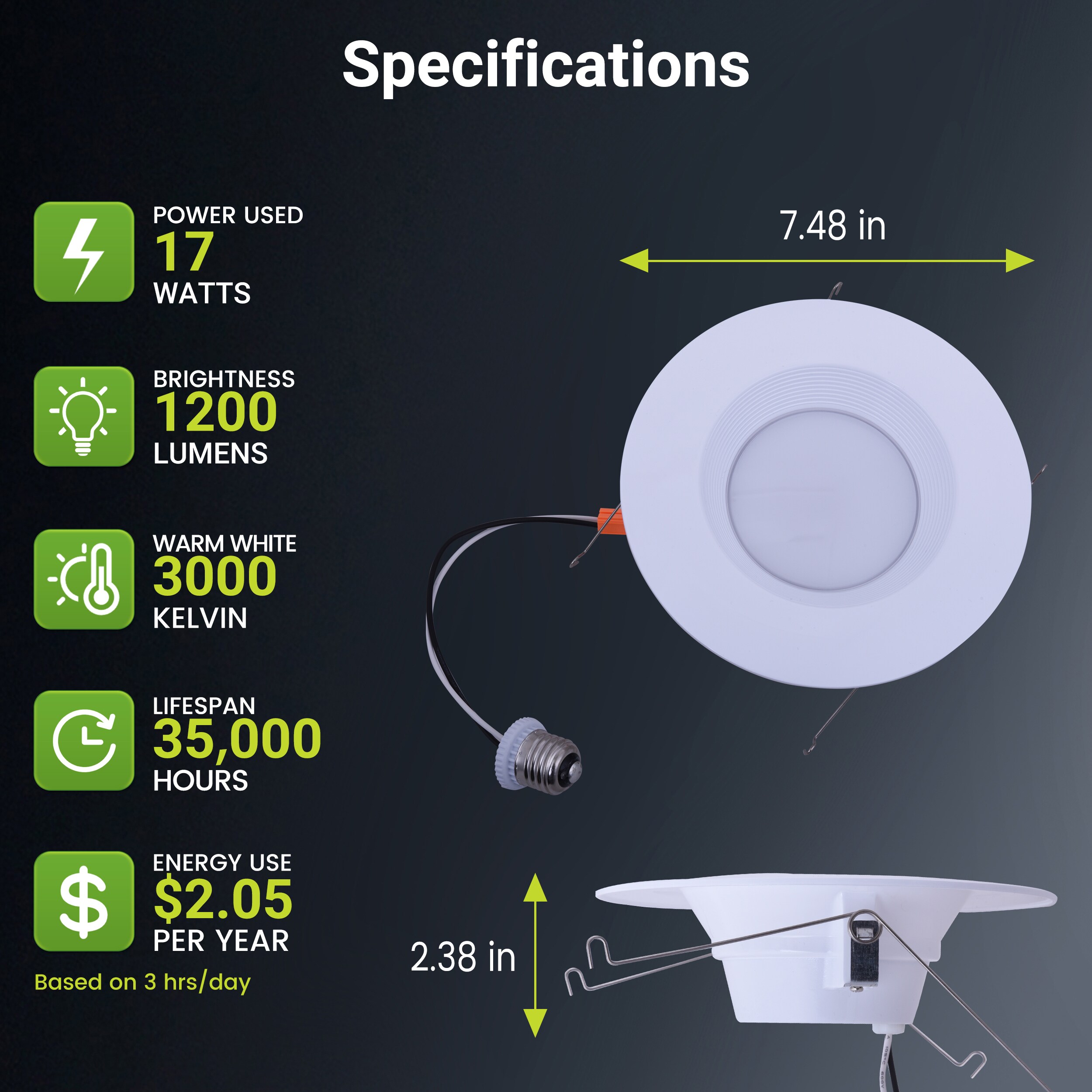 Green Watt L11-DL6D-17W-30K Led-Retrofit-Downlight - View #2