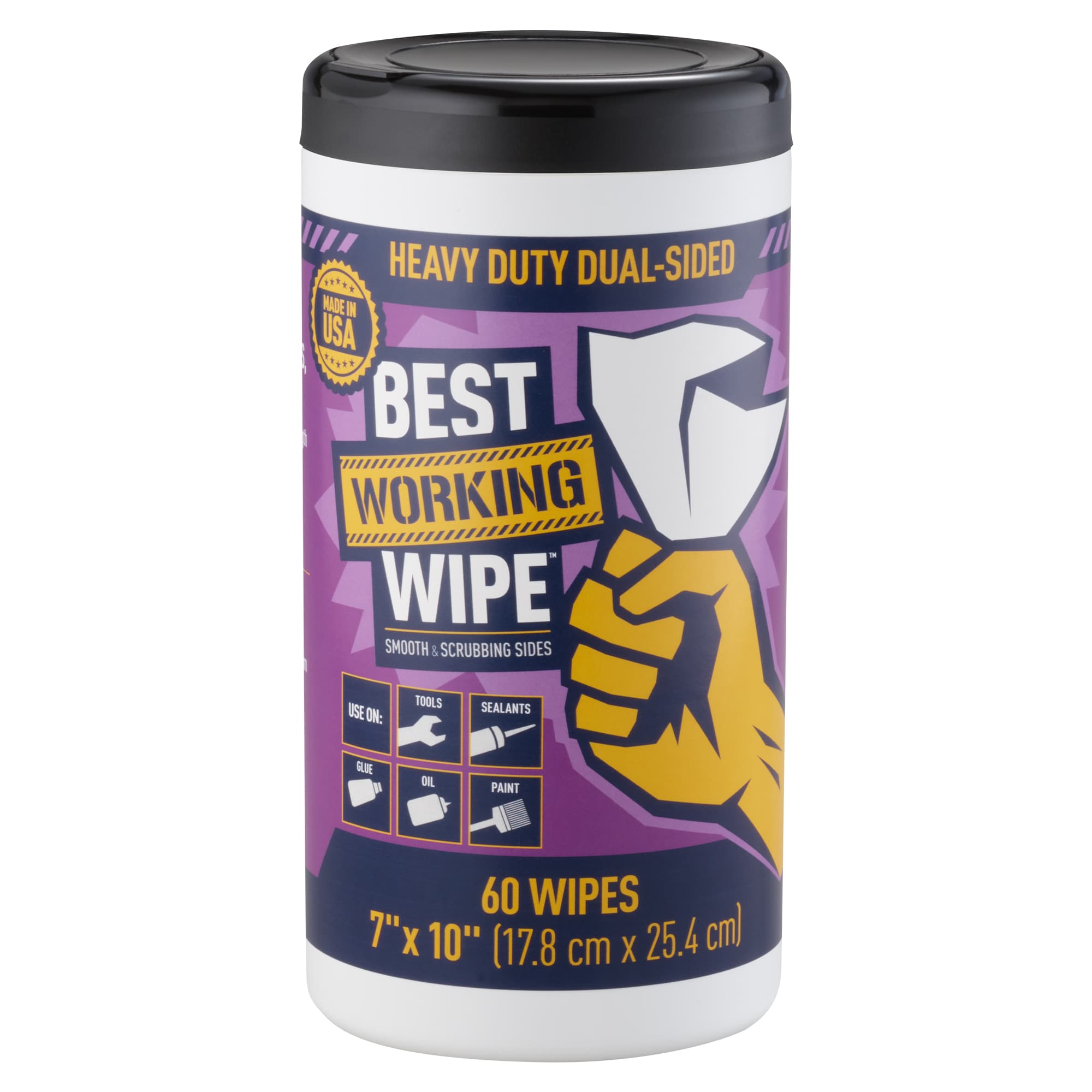 Grime Boss 9 x 8 60-Count Heavy-Duty Cleaning Wipes with Citrus