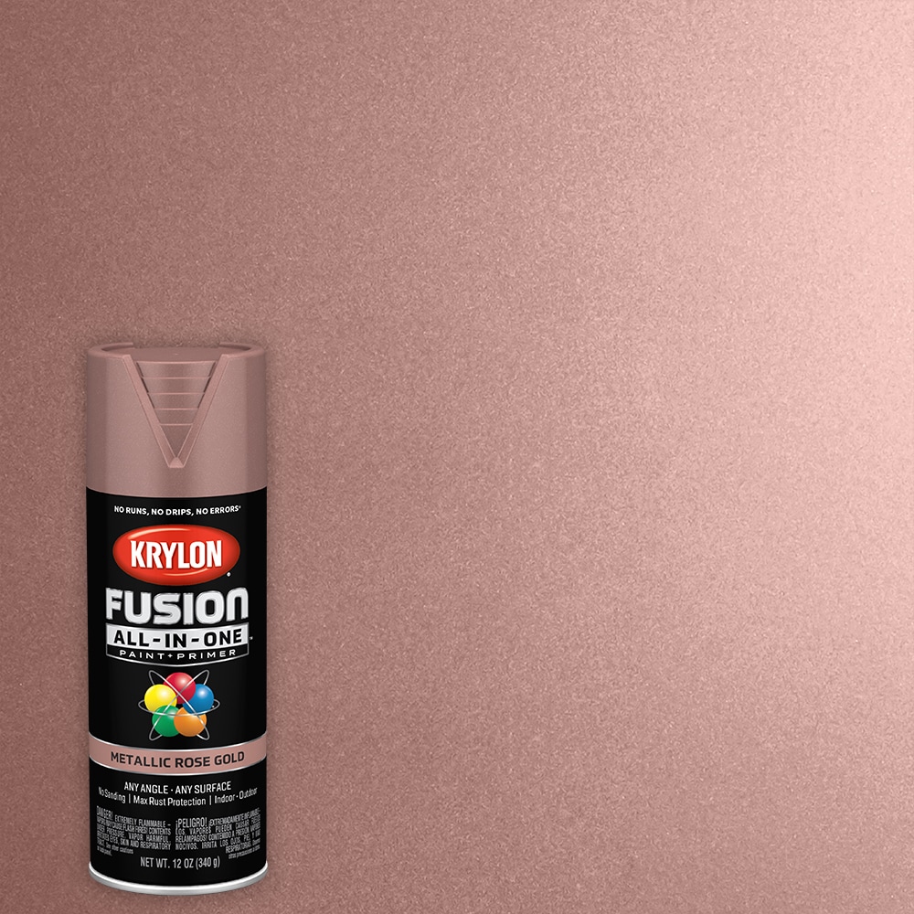 Krylon Fusion All In One Gloss Rose Gold Metallic Spray Paint and