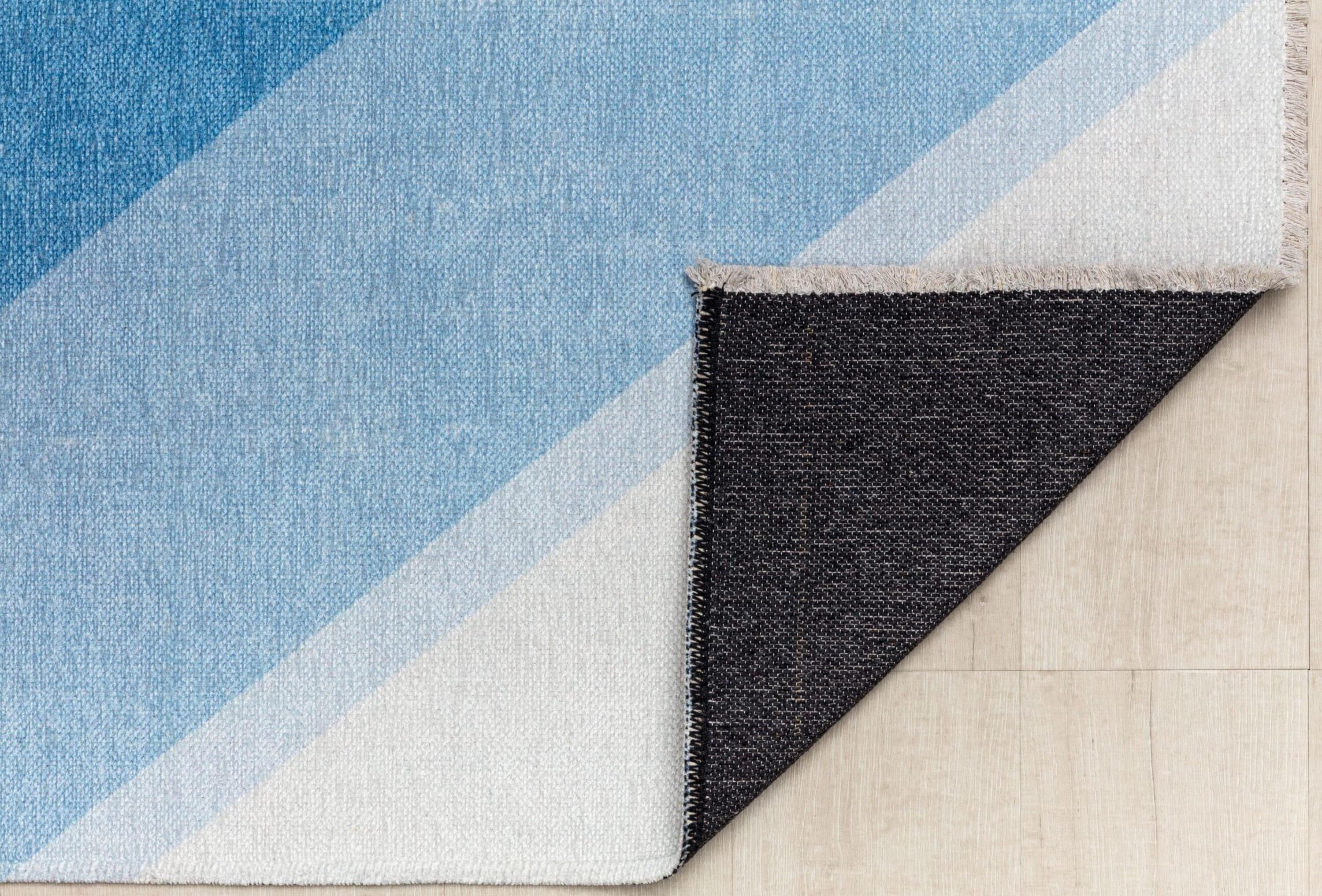 Maisie True Blue Geometric Flat Woven Area Rug