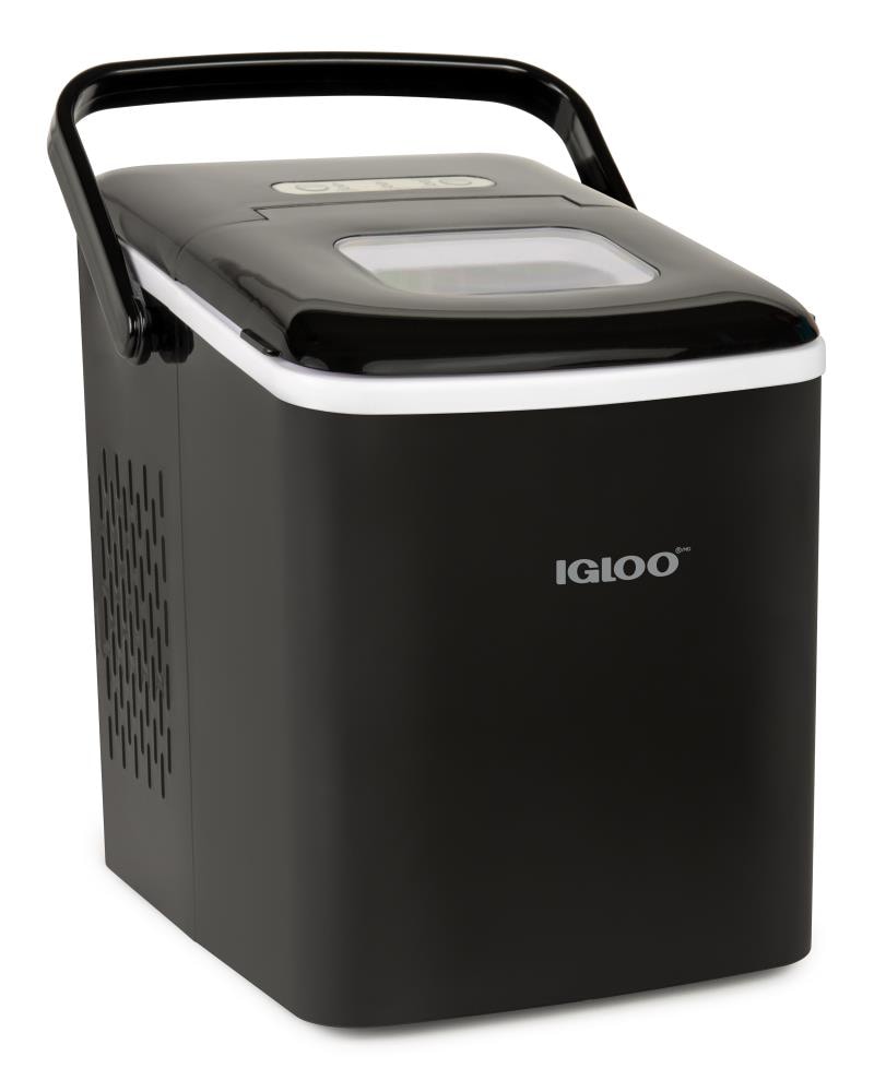 Igloo Automatic Ice Maker, Self- Cleaning, Countertop Size, 26 Pounds in 24  Hours,9 Large or Small Ice Cubes in 7 Minutes,LED Control Panel, Scoop  Included, for Water Bottles,Mixed Drinks,Black