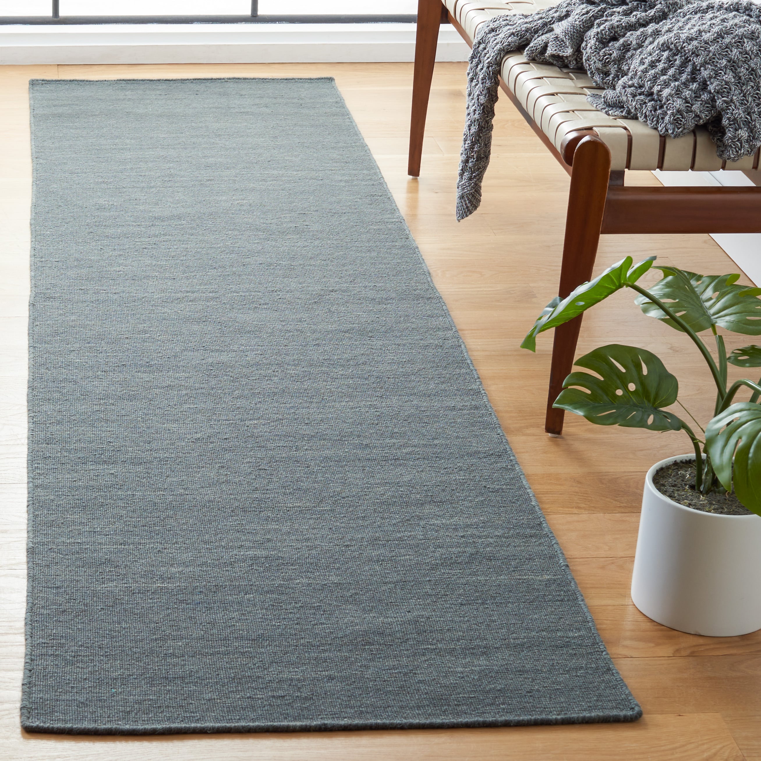  Kilim 850 Gray/Silver Solid / Tonal 2Ft-3In x 9Ft Runner Rug