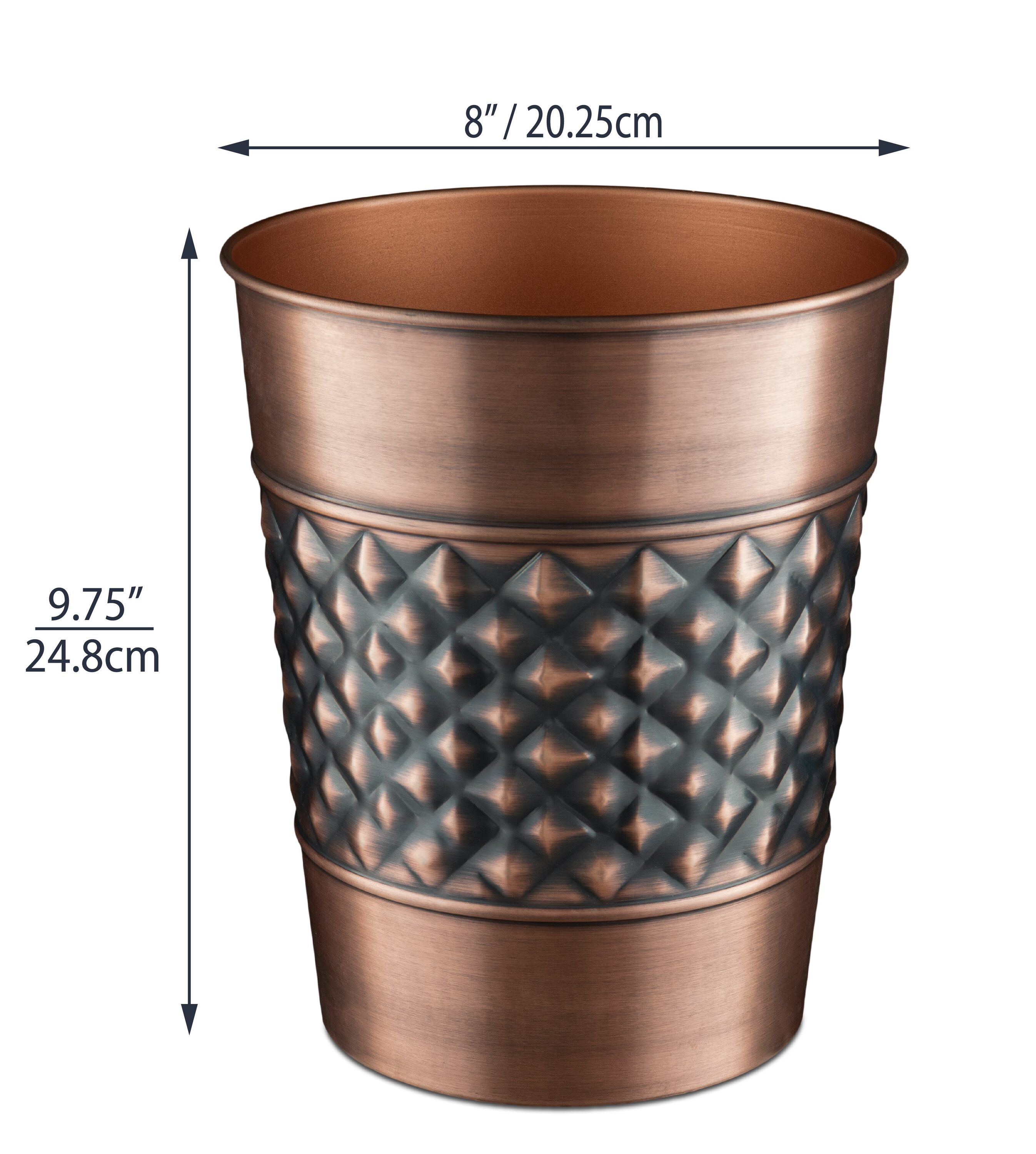 16 oz. Double Wall Hammered Copper Tumbler (4-Pack), Brown