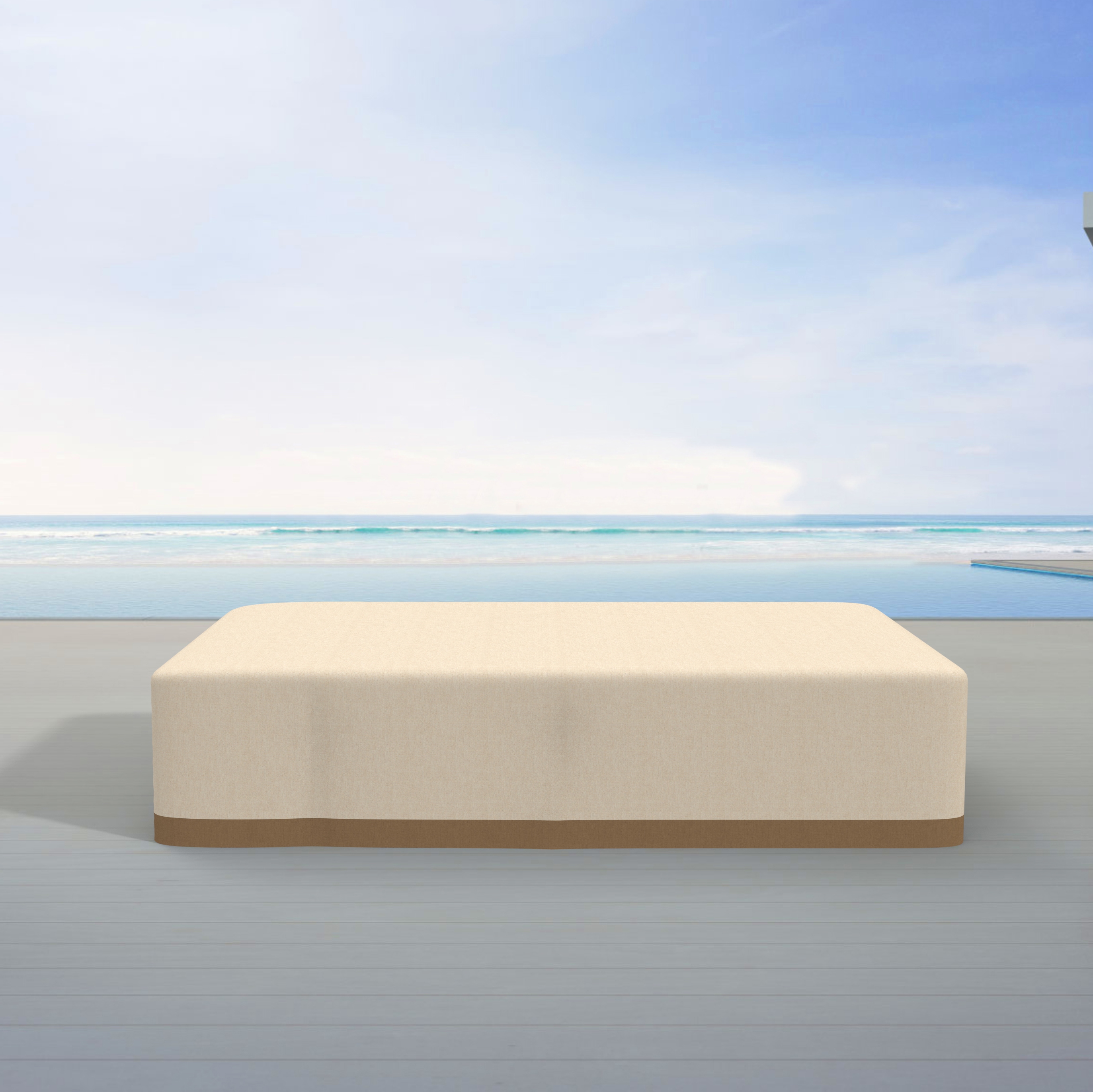 Moda Furnishings RC-14-BE Beige Polyester Patio Furniture Cover For Conversation set