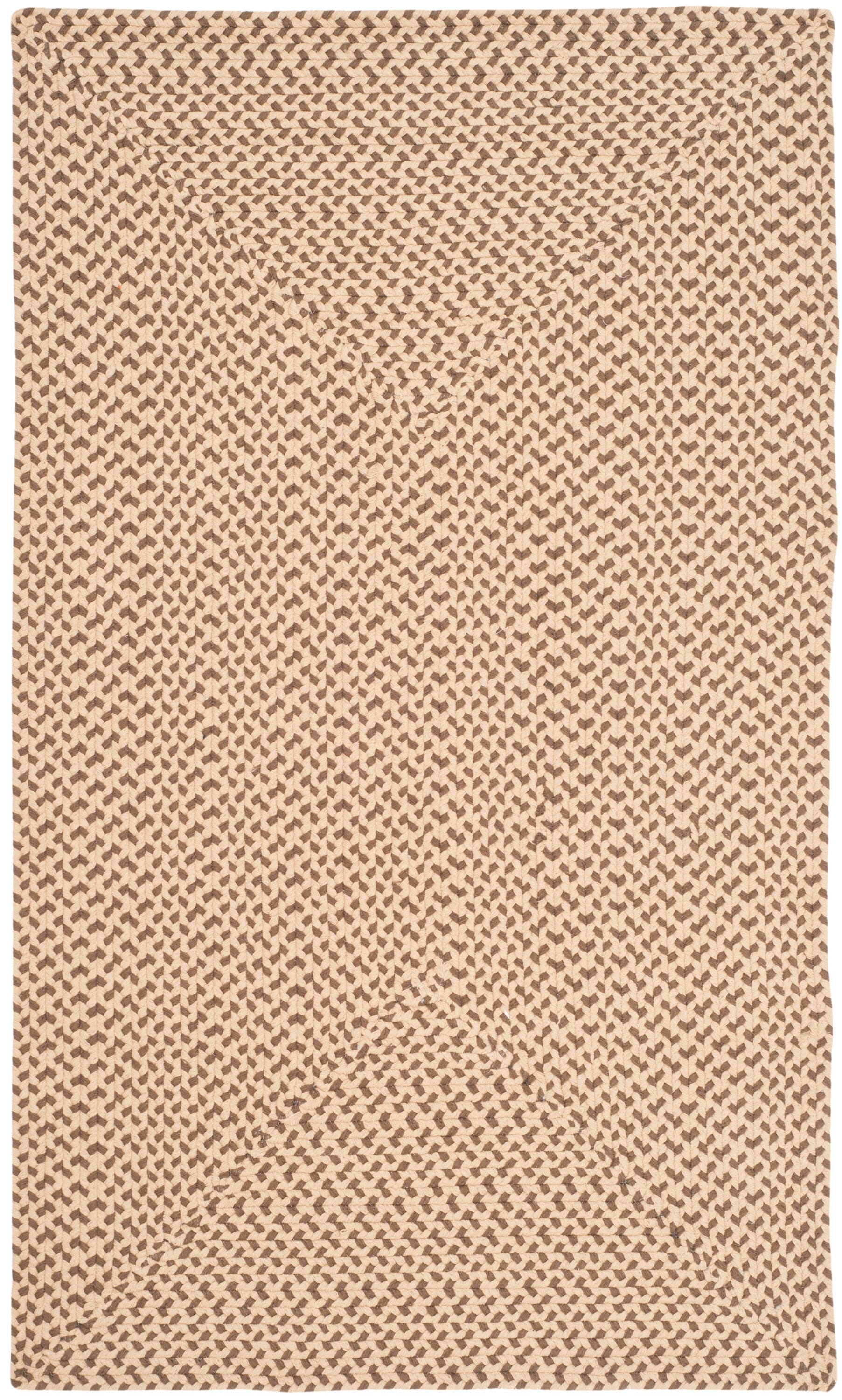 Handmade Beige & Brown Braided Cotton Area Rug