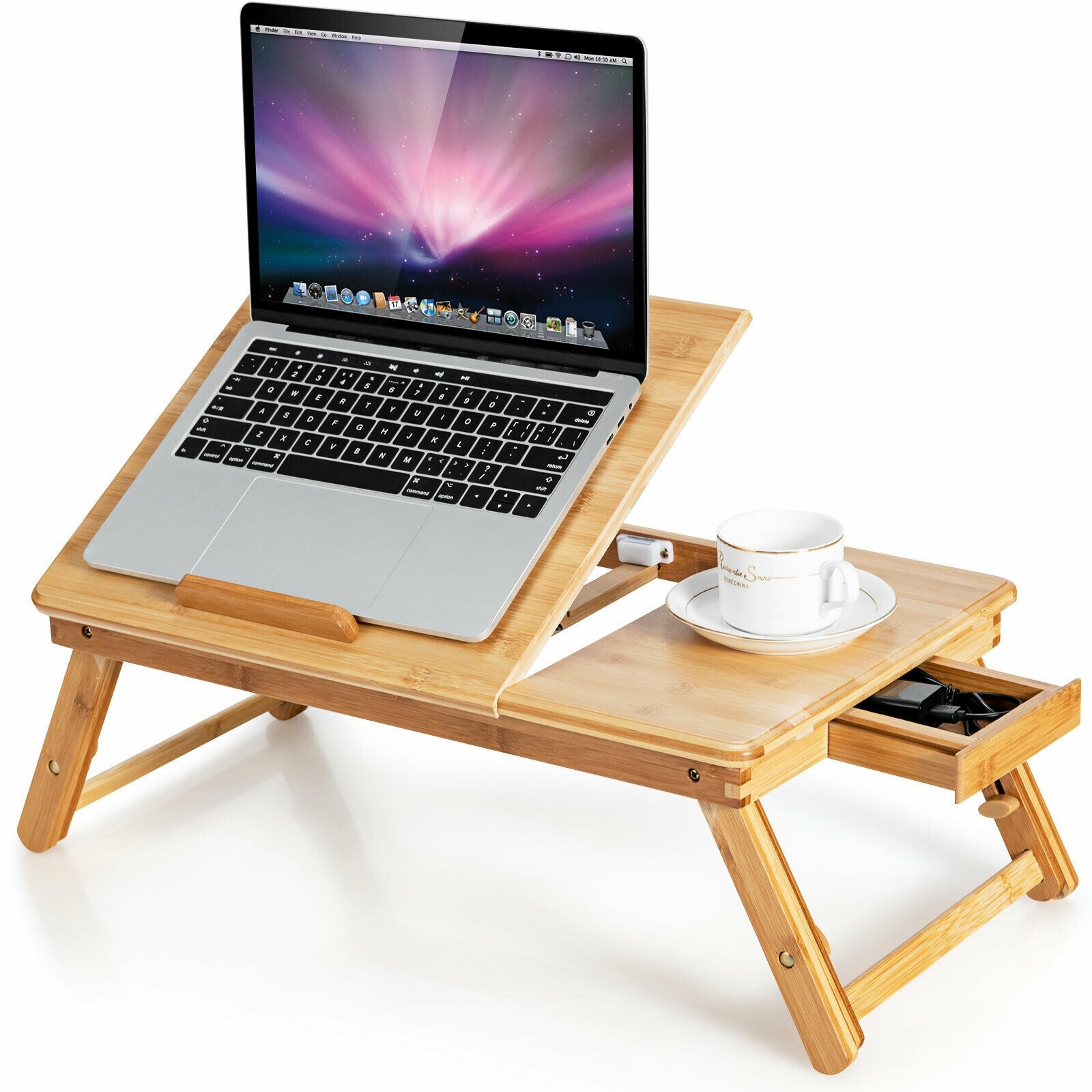 LIVIZA OUG56300WH 21-in Brown Modern/Contemporary Bamboo Lap desk