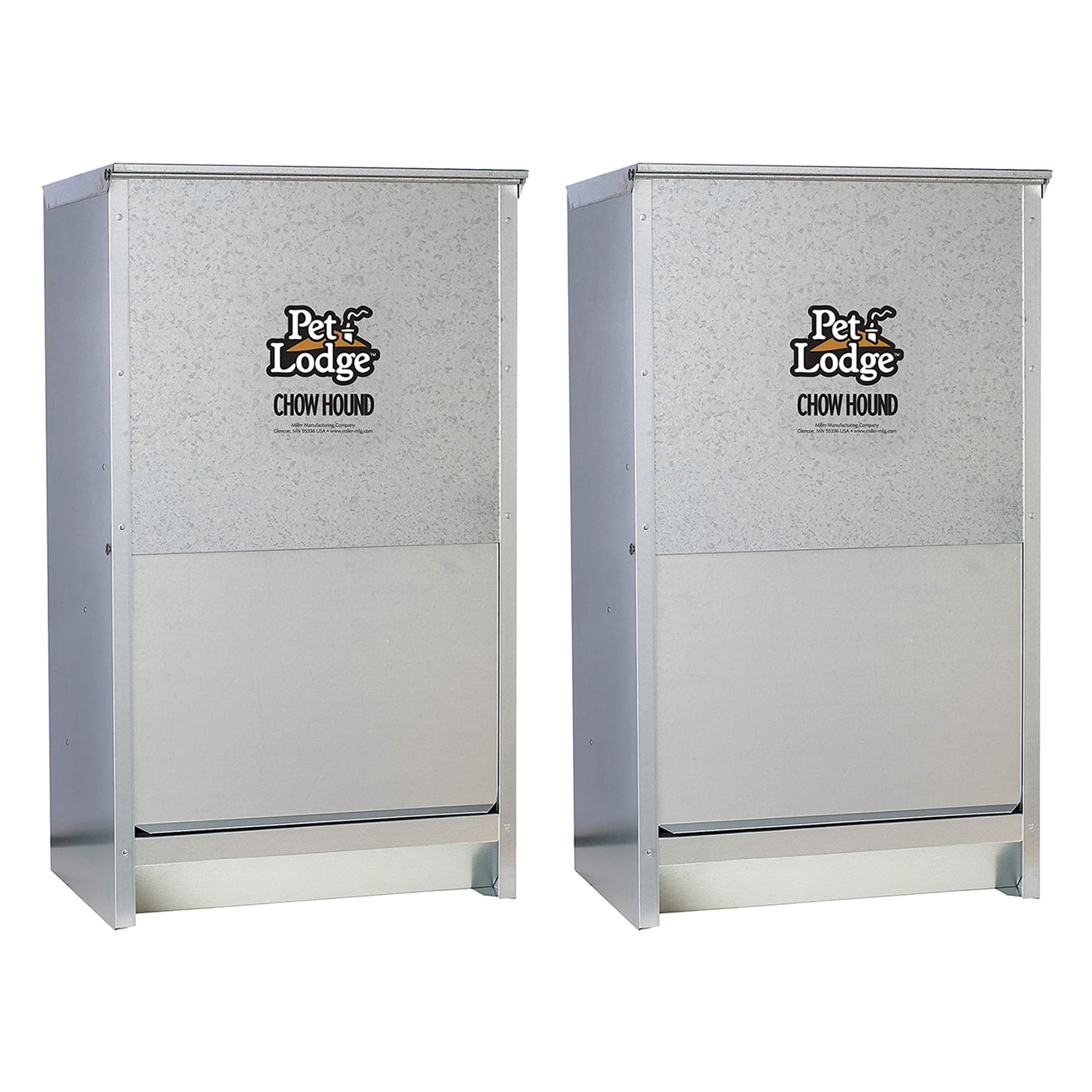 Little Giant -  Dry Food Automatic Steel 50 Pound Dog Feeder Chow Hound (2 Pack)