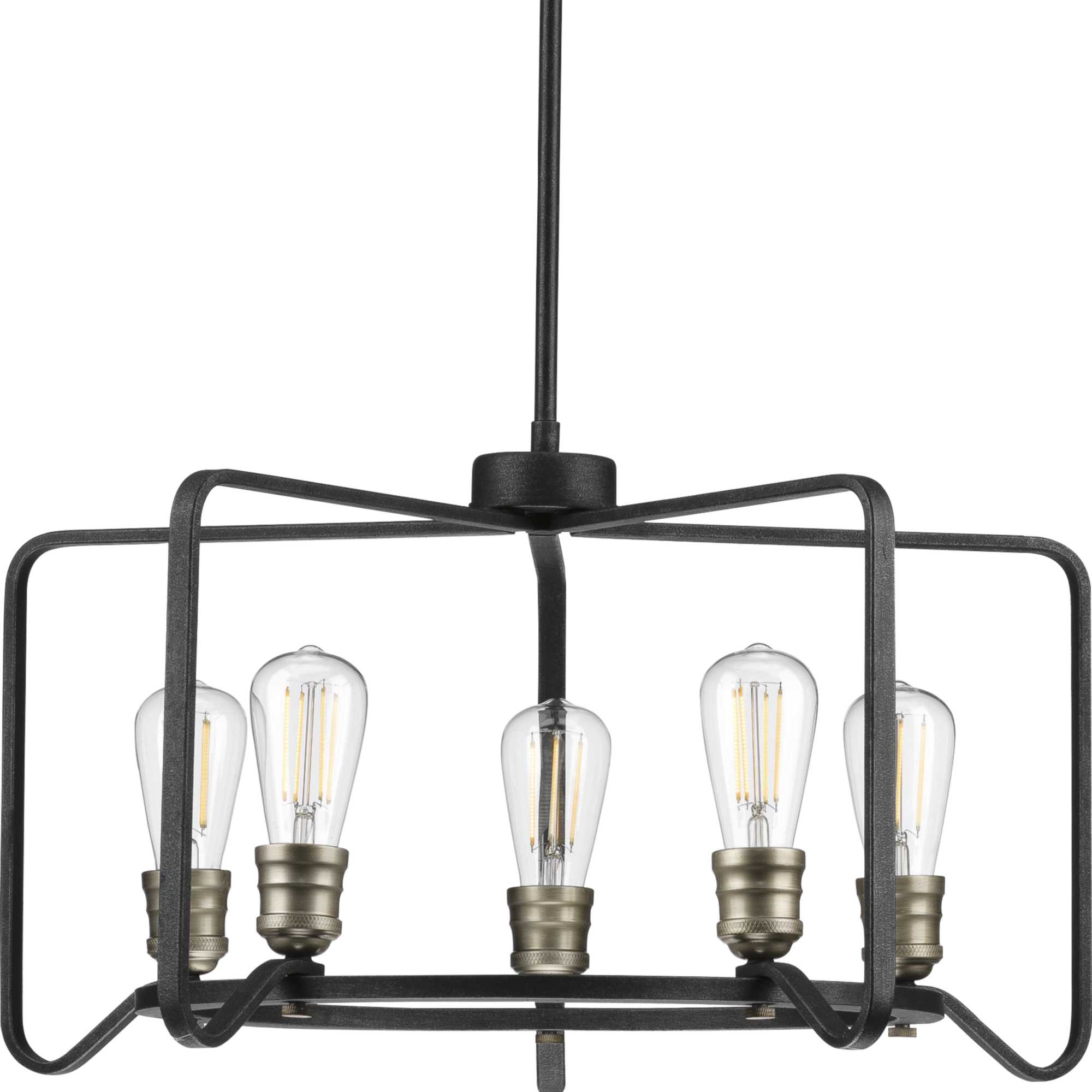Black Iron Cage 25" Industrial Chandelier