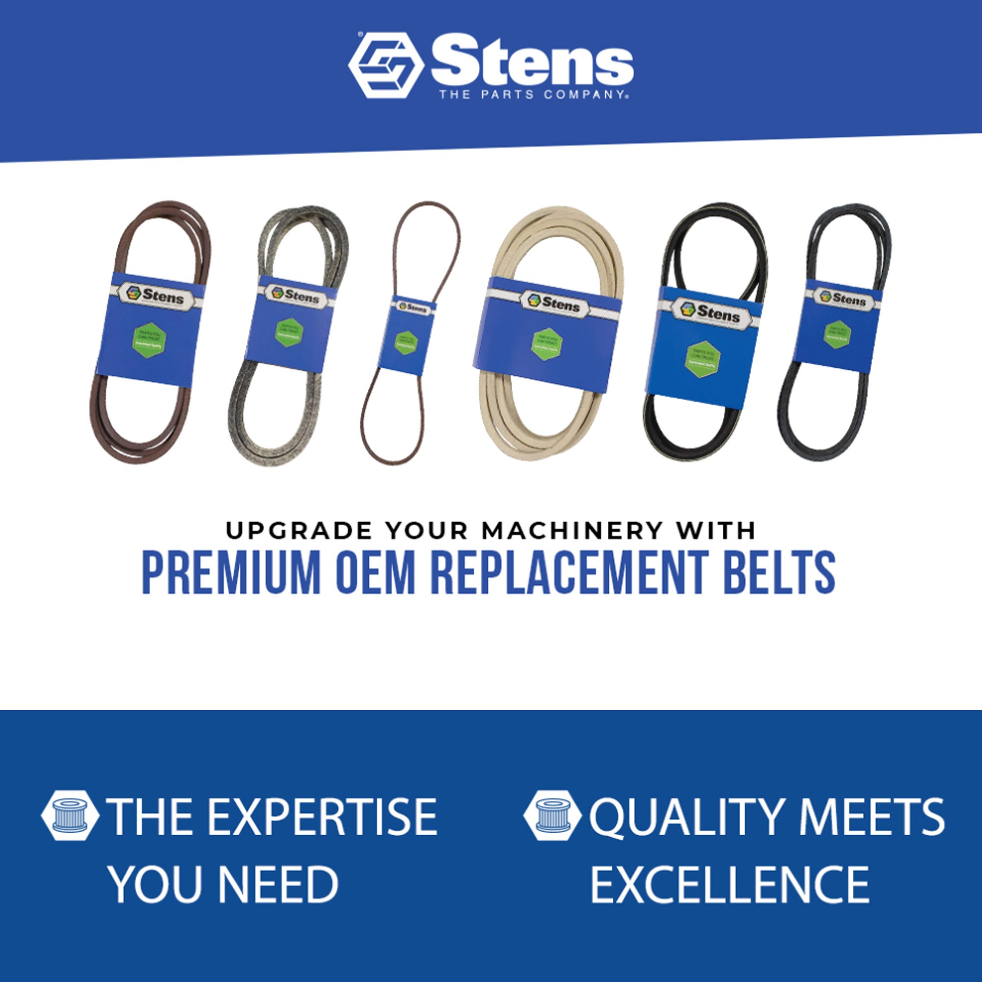 Stens 1/2-in x 131.25-in Deck Belt , for 50-in Riding mower/Tractors , Replaces OEM Part Number 75404164, 95404164
