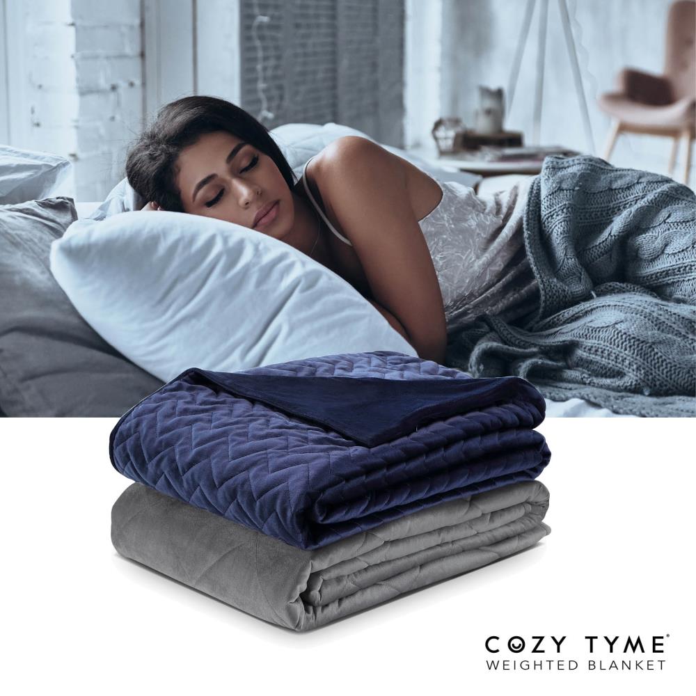Cozy Tyme B17220-15NYT-LS Fabumi Navy 48-in x 72-in Cotton Weighted blanket