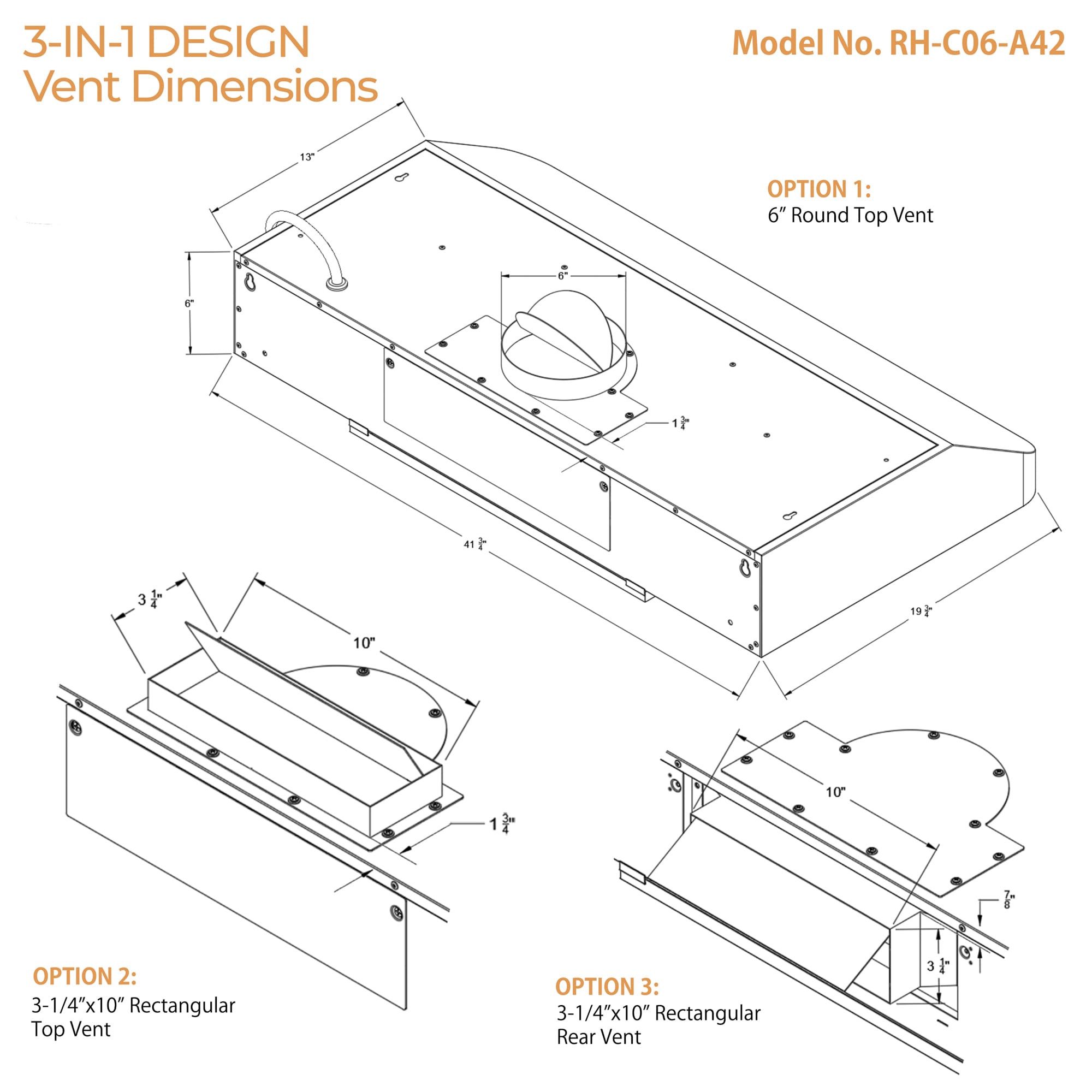 Awoco RH-C06-A42 Undercabinet-Range-Hoods - View #7