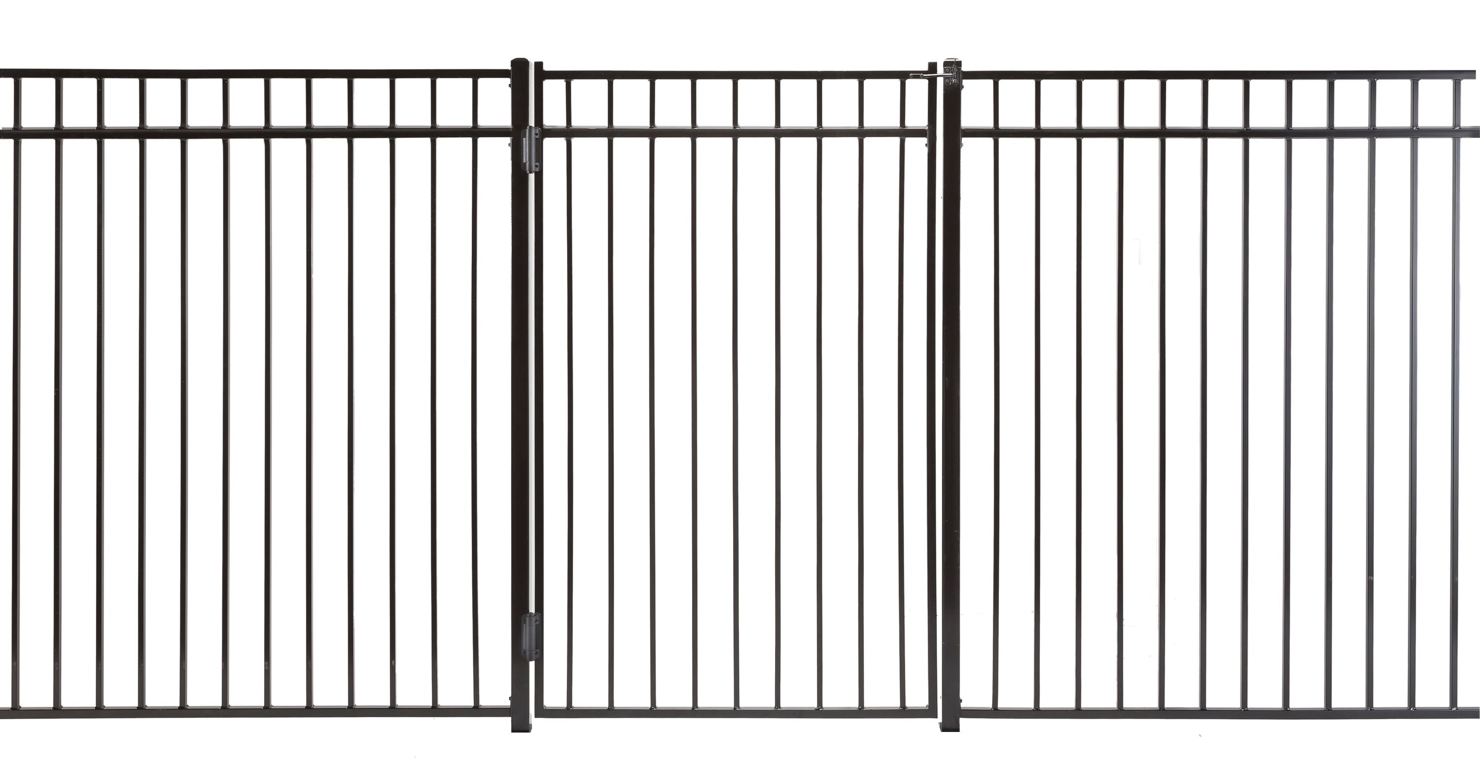 Monroe 6-ft H x 4-ft W Powder Coated Vinyl-coated Steel Flat-top Decorative Walk-thru Fence Gate