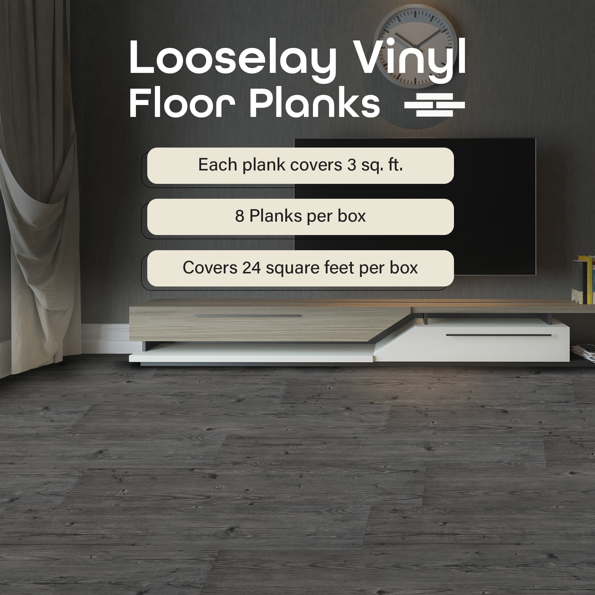 Achim Flex Flor Smoke 9-in Wide x 5-mm Thick Waterproof Luxury Vinyl Plank Flooring (24-sq ft)