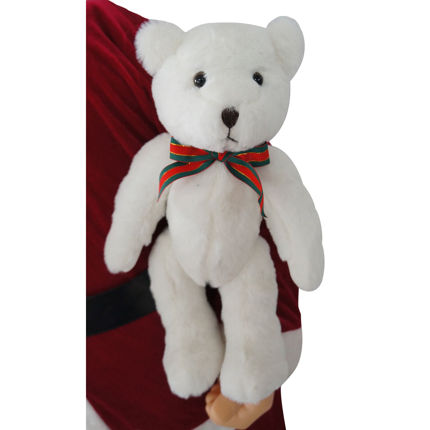 Life-Size Red Velvet Dancing Santa with Teddy Bear
