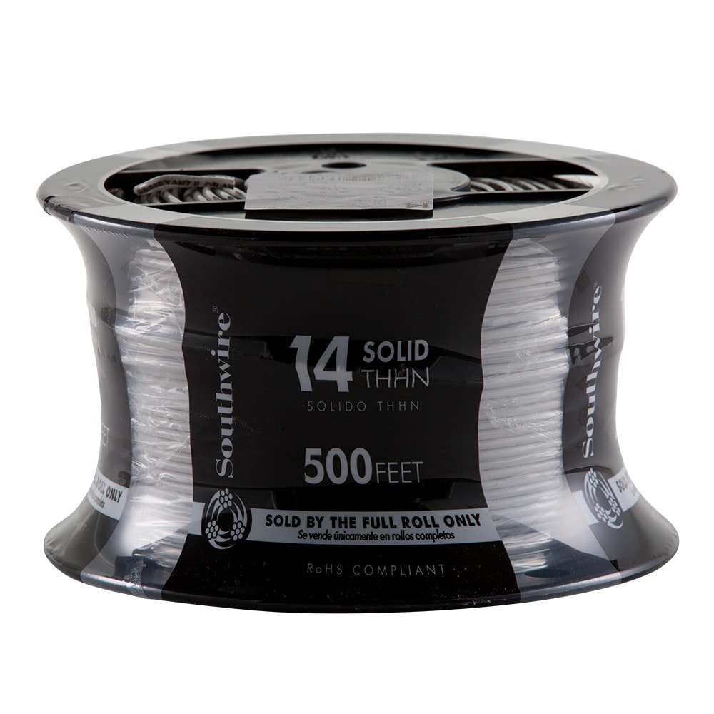 Southwire 500-ft 14 -AWG White Solid Copper THHN wire ( By-the-roll )