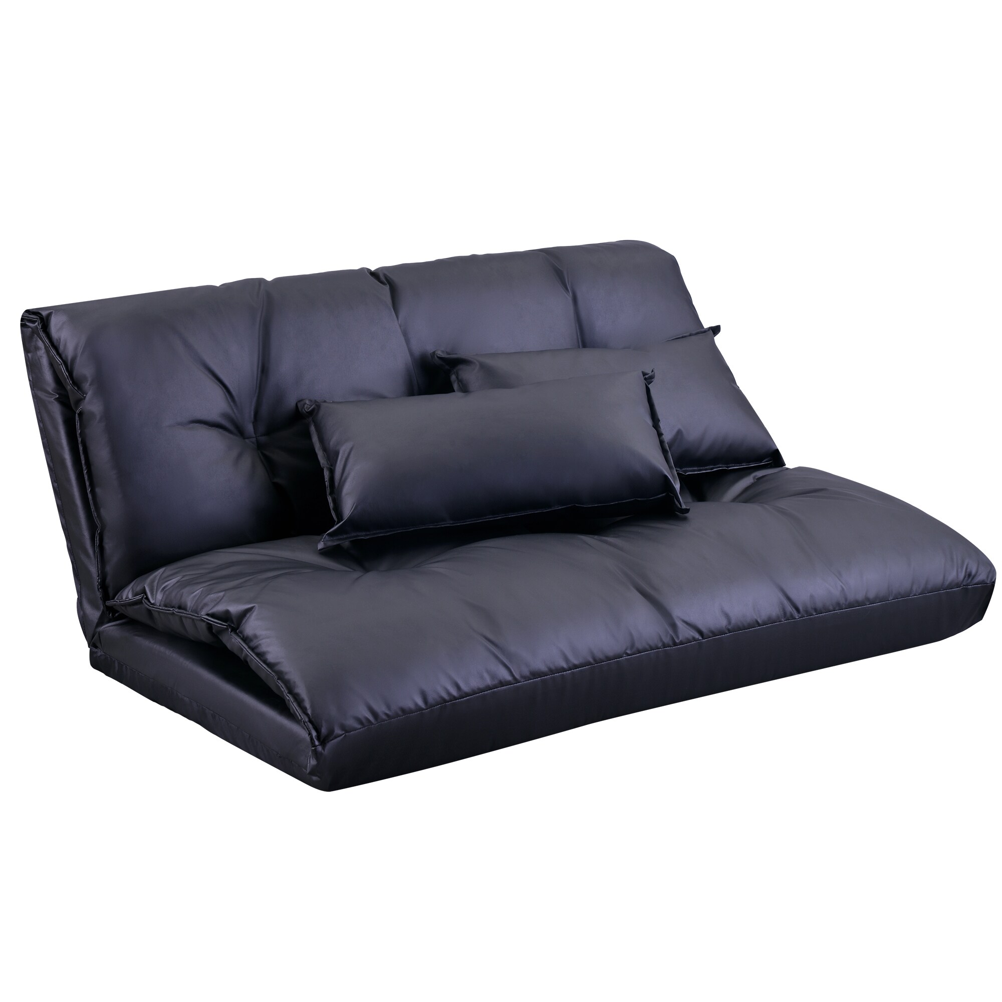 purple leather futon