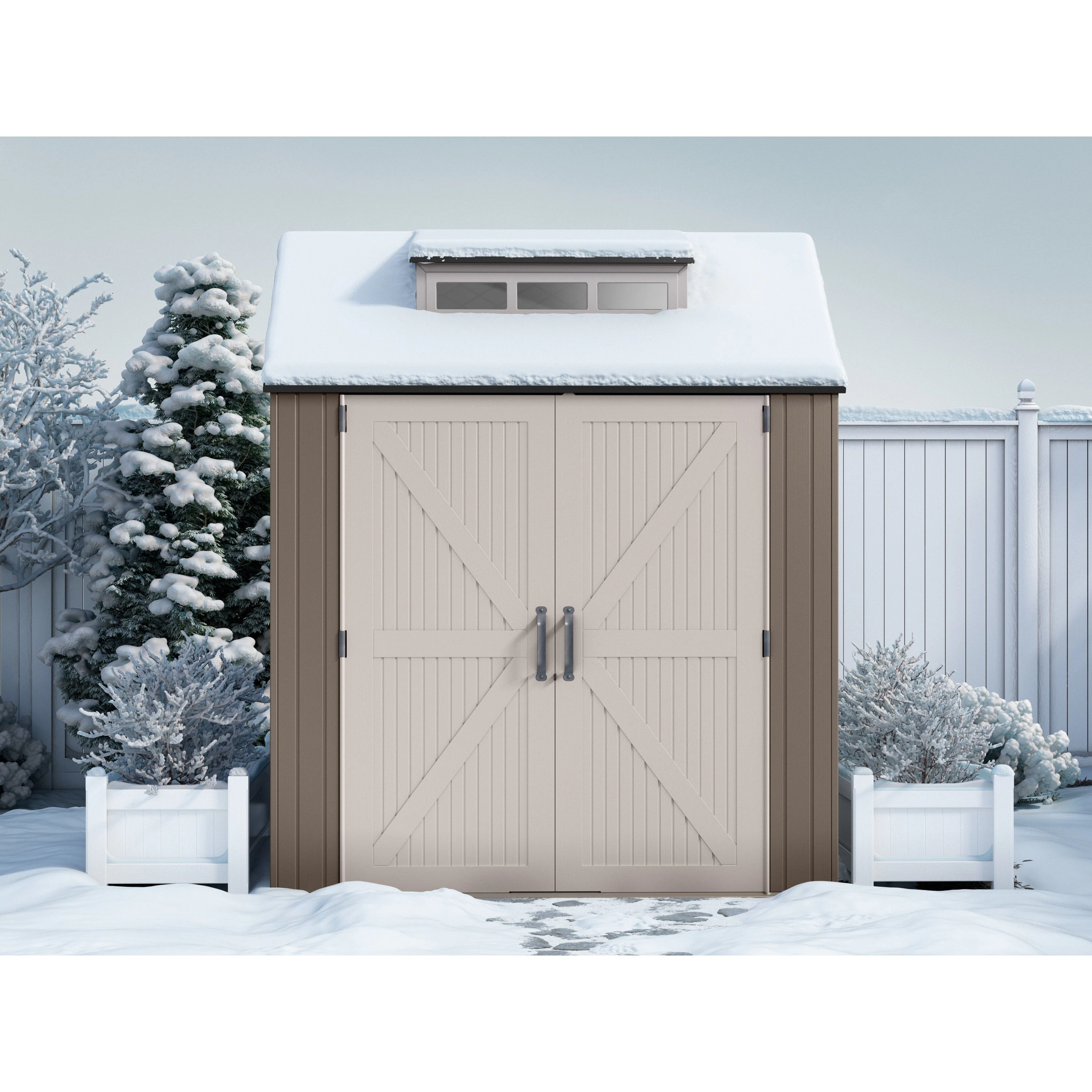 Rubbermaid 7-ft X 7-ft Resin Storage Shed (Floor Included) In The Vinyl ...