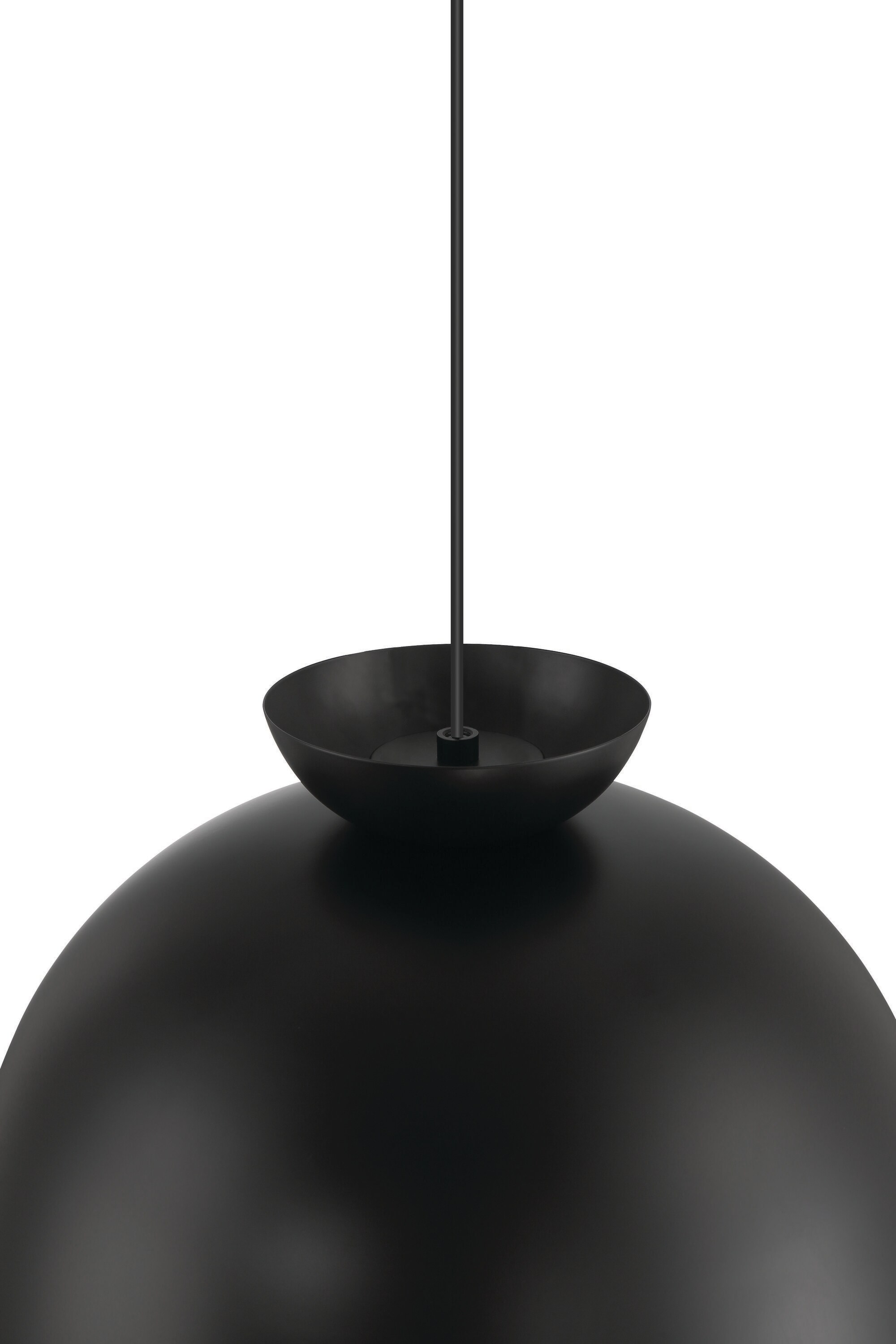 Flat Black Glass Dome Indoor/Outdoor Pendant Light