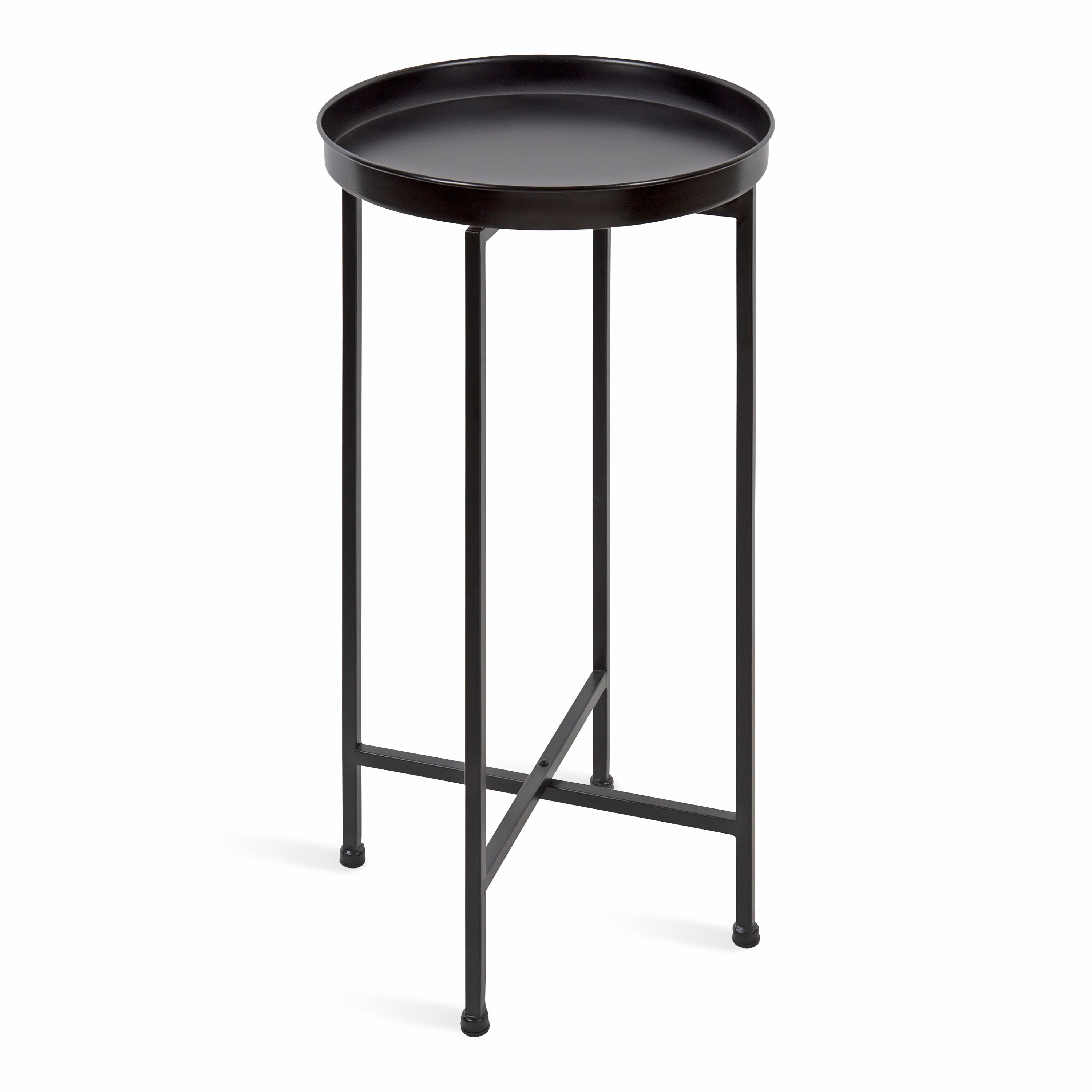 Kate and Laurel 217212 Celia 13.75-Inches W x 25.75-Inches H Black Metal Round Modern End Table