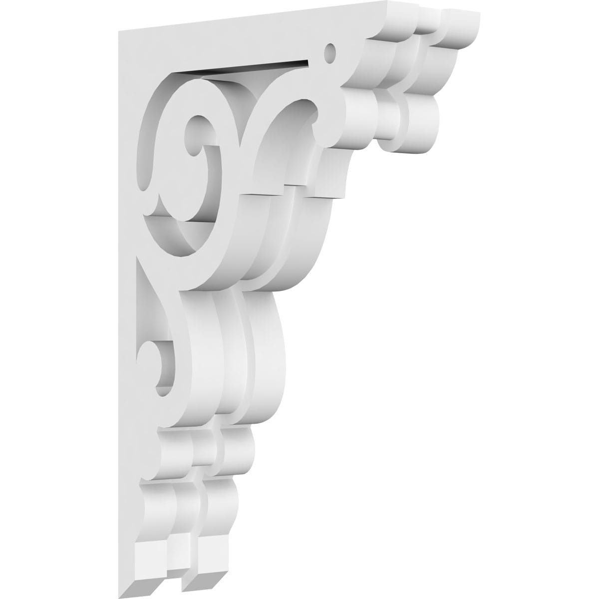 Ekena Millwork CORP01X05X08HU 1-7/8-in x 5-in x 8-in Hurley Unfinished White PVC Paintable Corbel