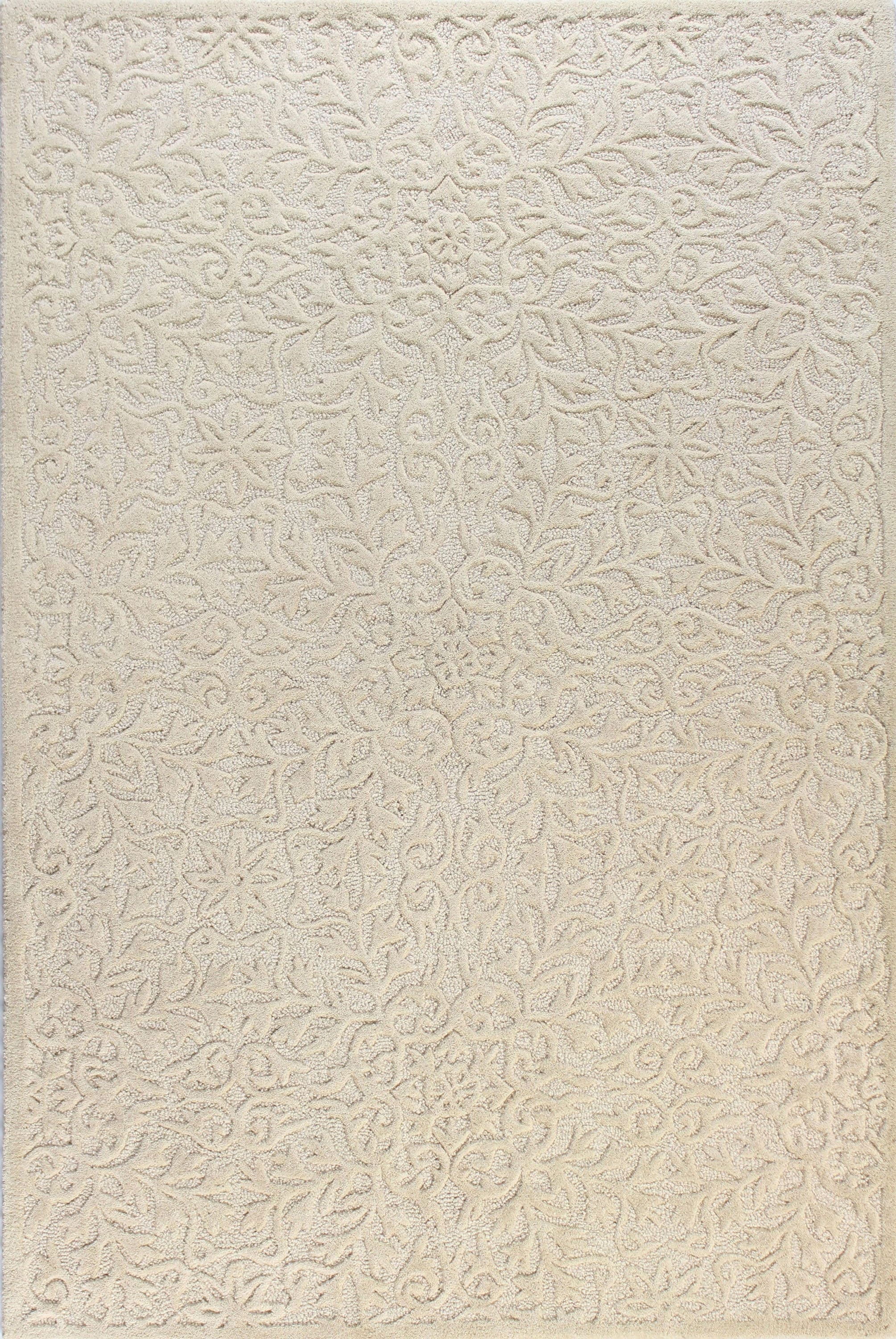 Bashian 649652104089 5 X 8 (ft) Wool Ivory Indoor Floral/Botanical Farmhouse/Cottage Area Rug