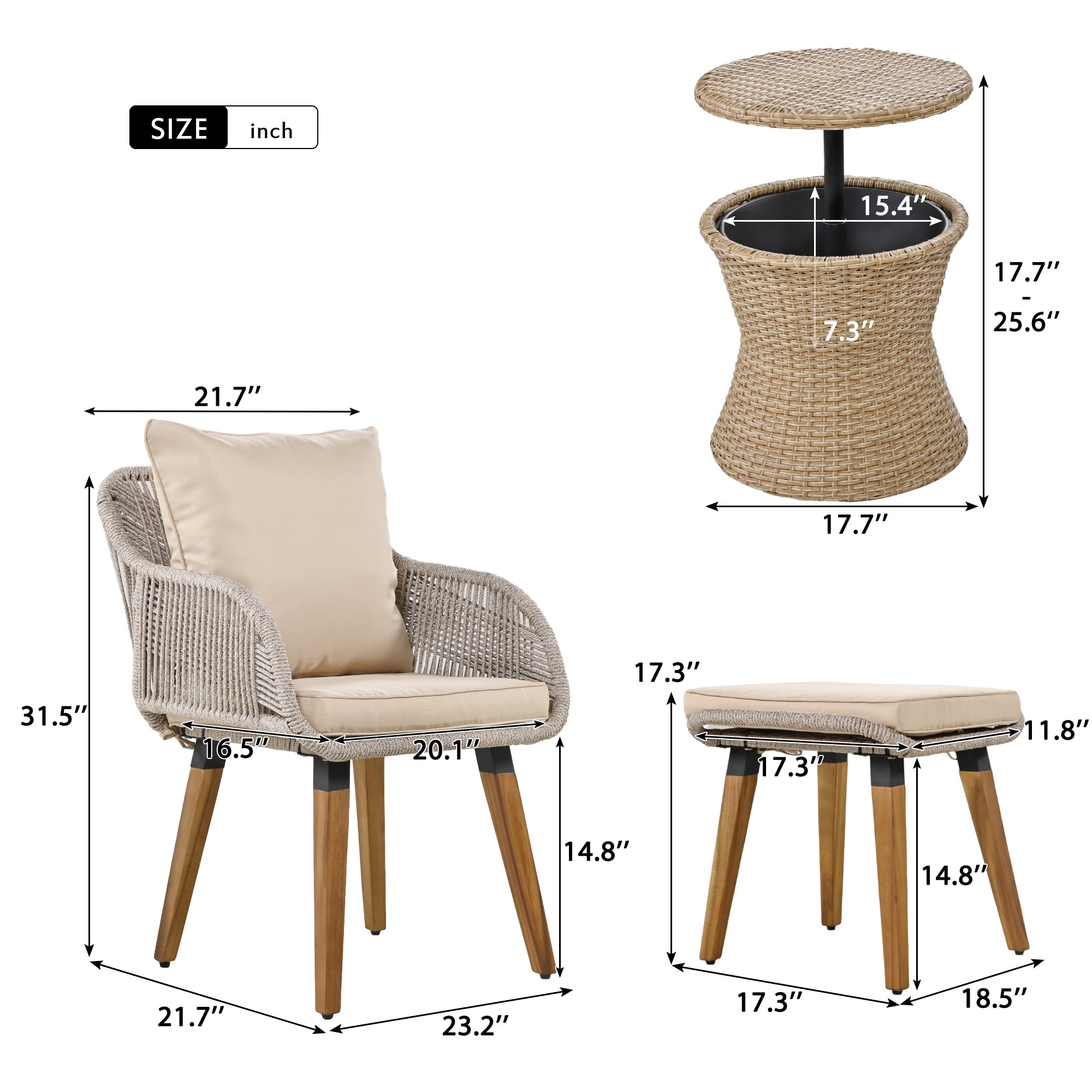 CASAINC CEW-012RDDB05X2 Patio-Conversation-Sets - View #6