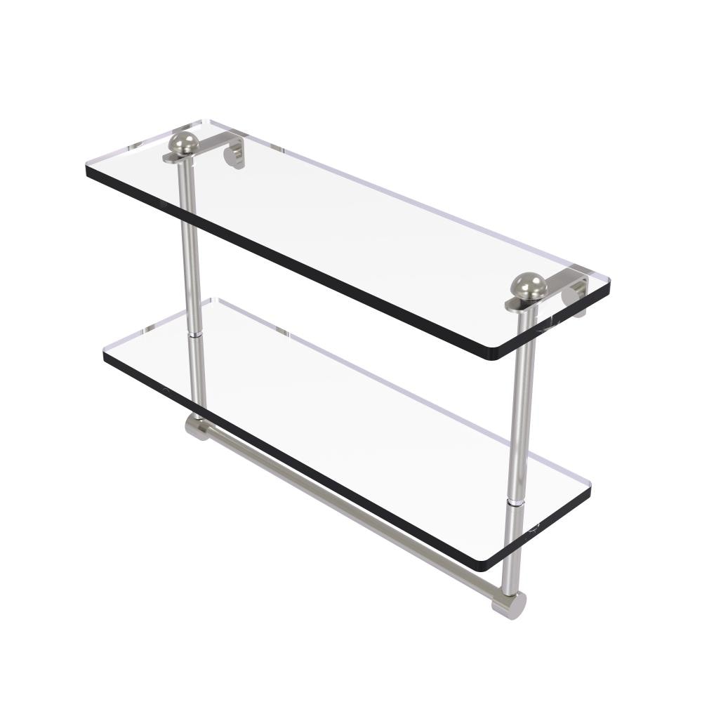 Allied Brass RC-2/16TB-SN Satin Nickel 2 -Tier Wall mount Bathroom Shelf ( 16-in x 12-in x 5-in )