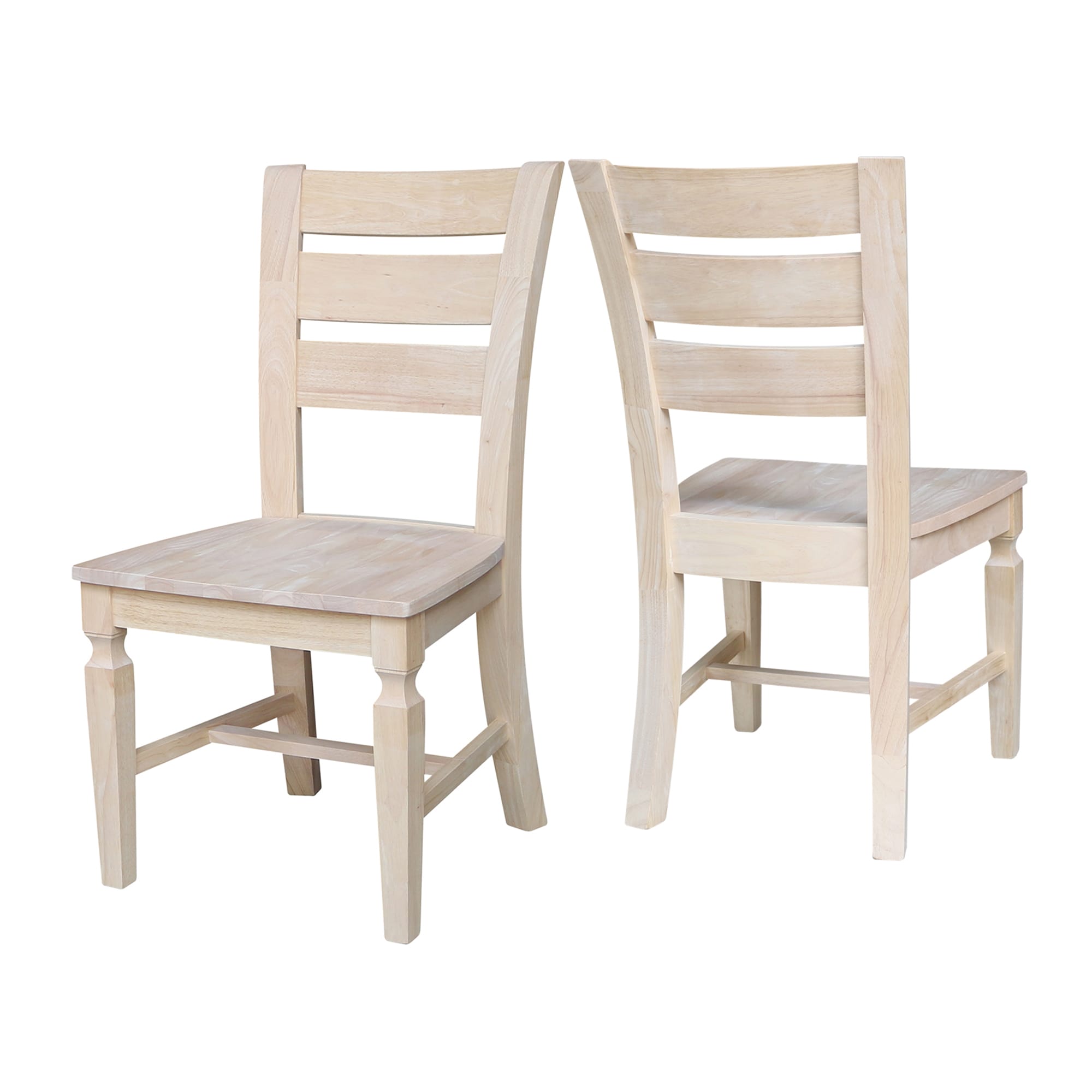 Vista Unfinished Solid Parawood High Ladderback Chair Set