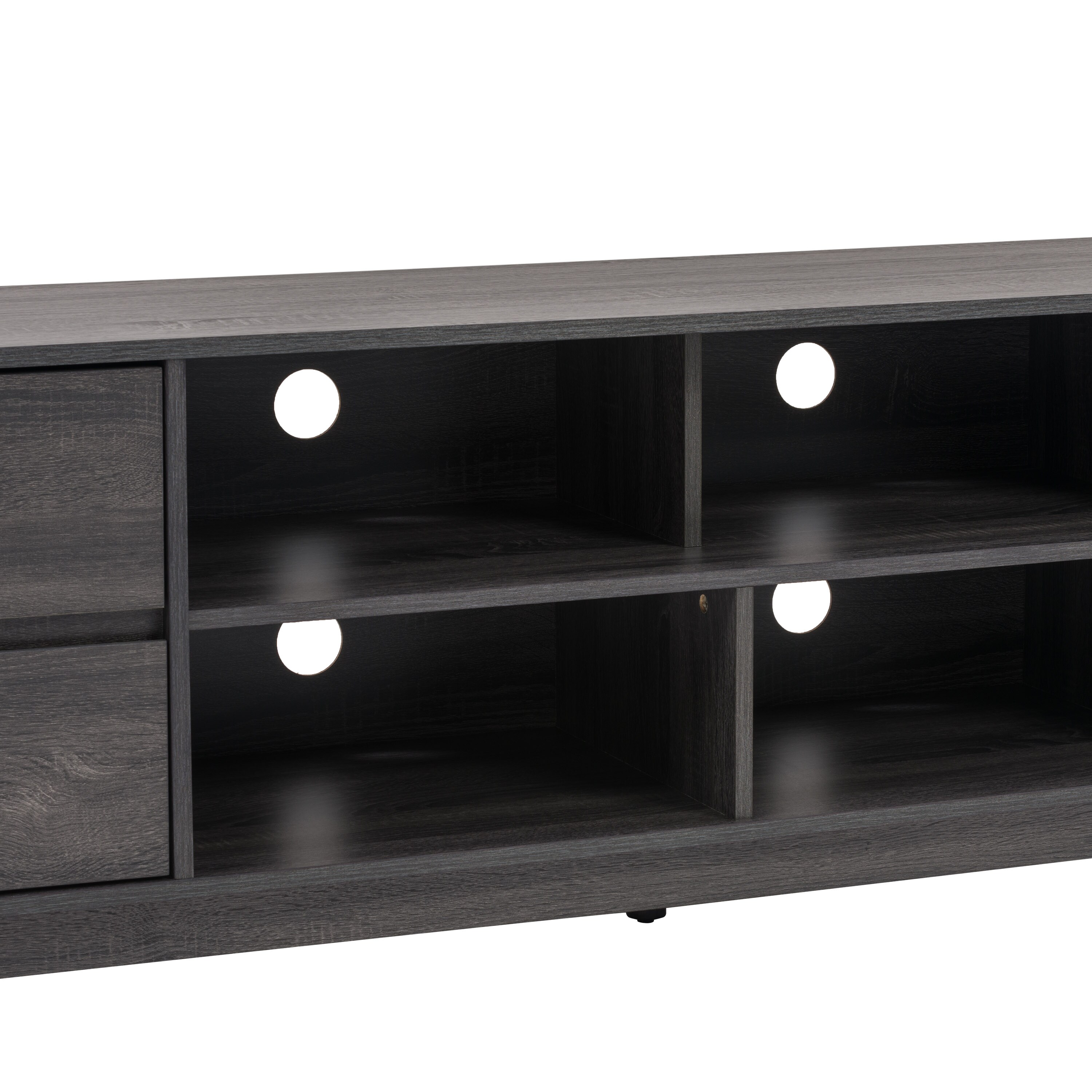 CorLiving Hollywood Modern/Contemporary Dark Grey Wood Grain Tv Stand ...