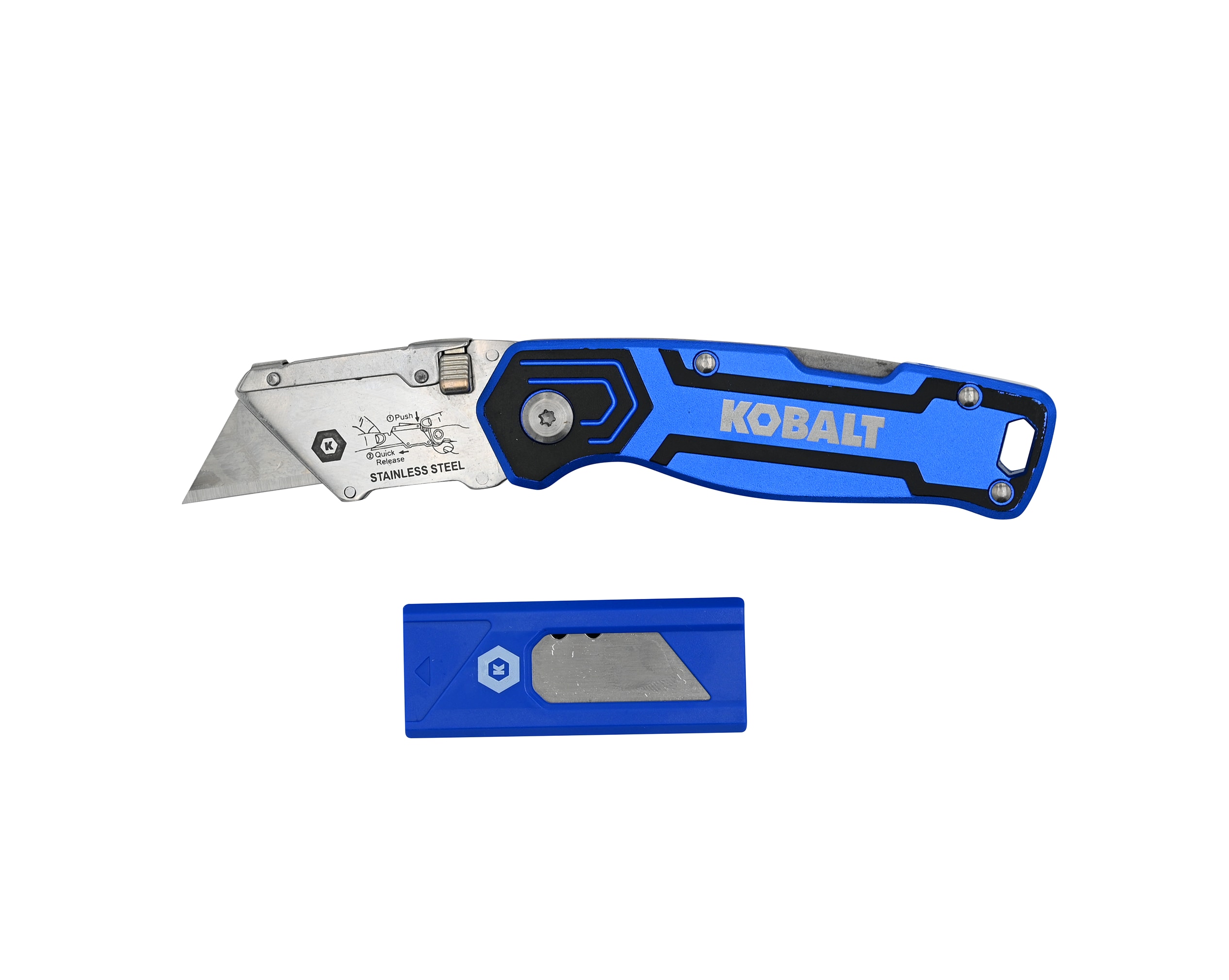 Lockback 11-Blade Folding Utility Knife Stainless Steel | - Kobalt 10002