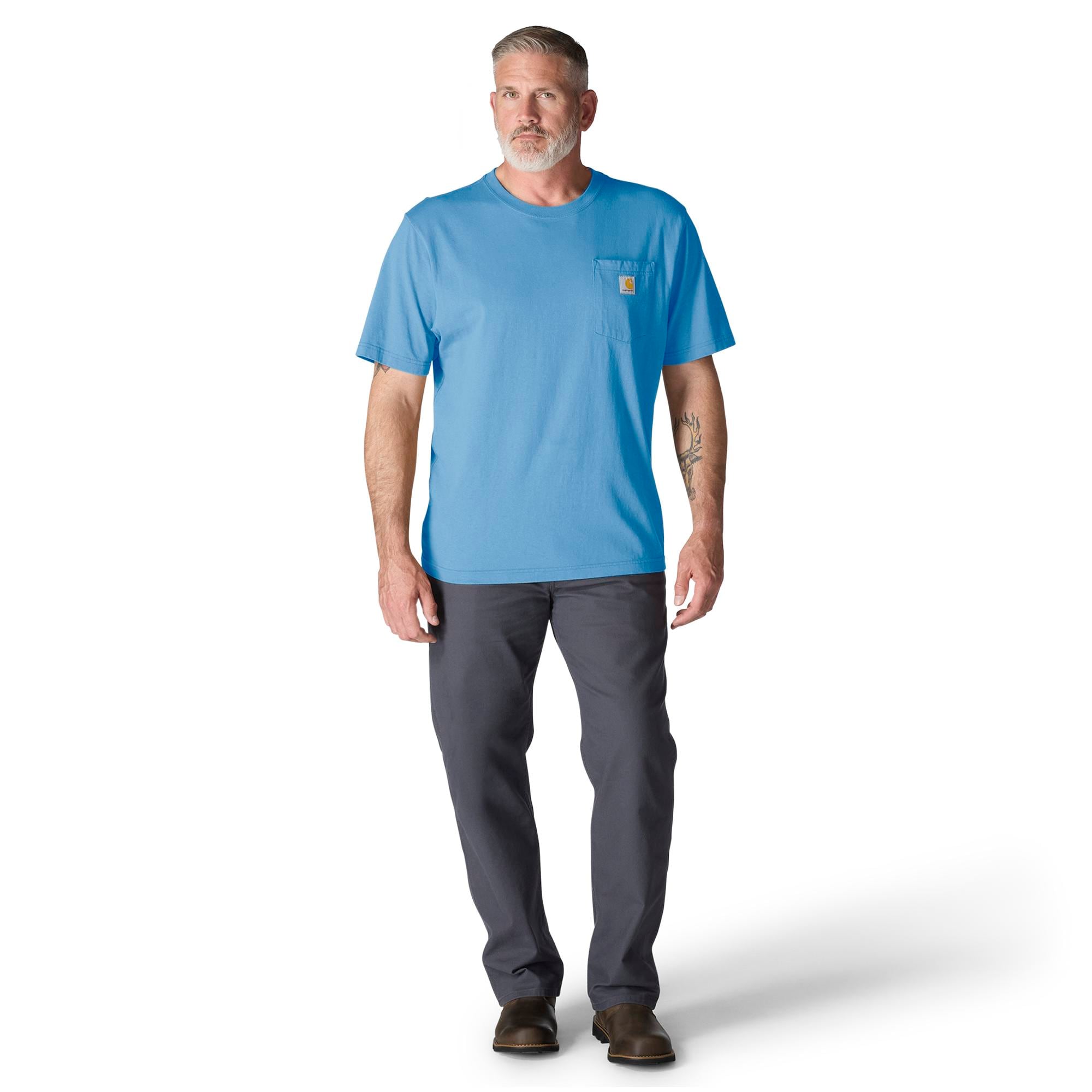 Carhartt Men's Blue Heavy weight Jersey Short sleeve Solid T-shirt