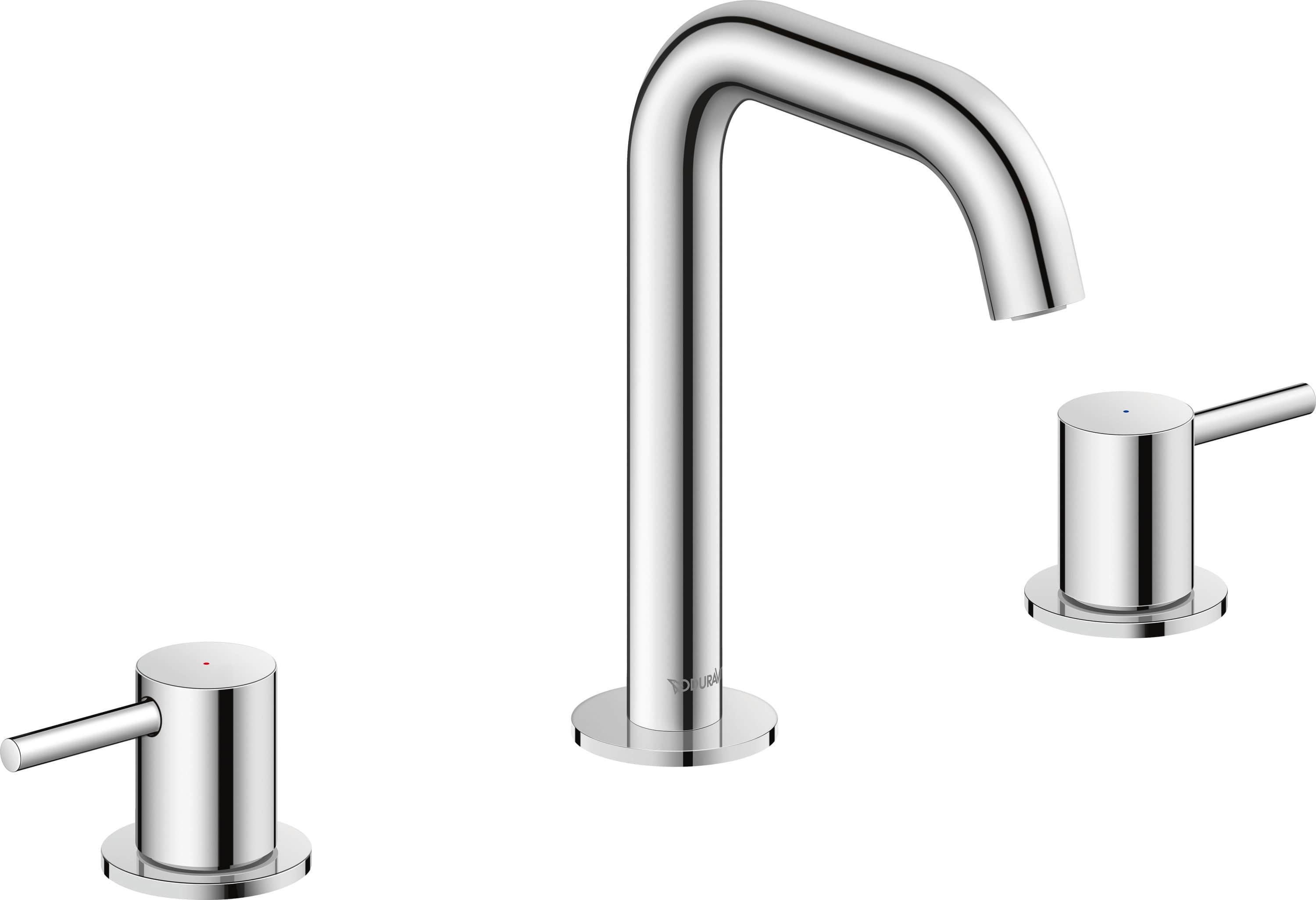 Duravit DuraCircle 8 in. Widespread Double Handle Bathroom Faucet with Drain Kit Included in Chrome