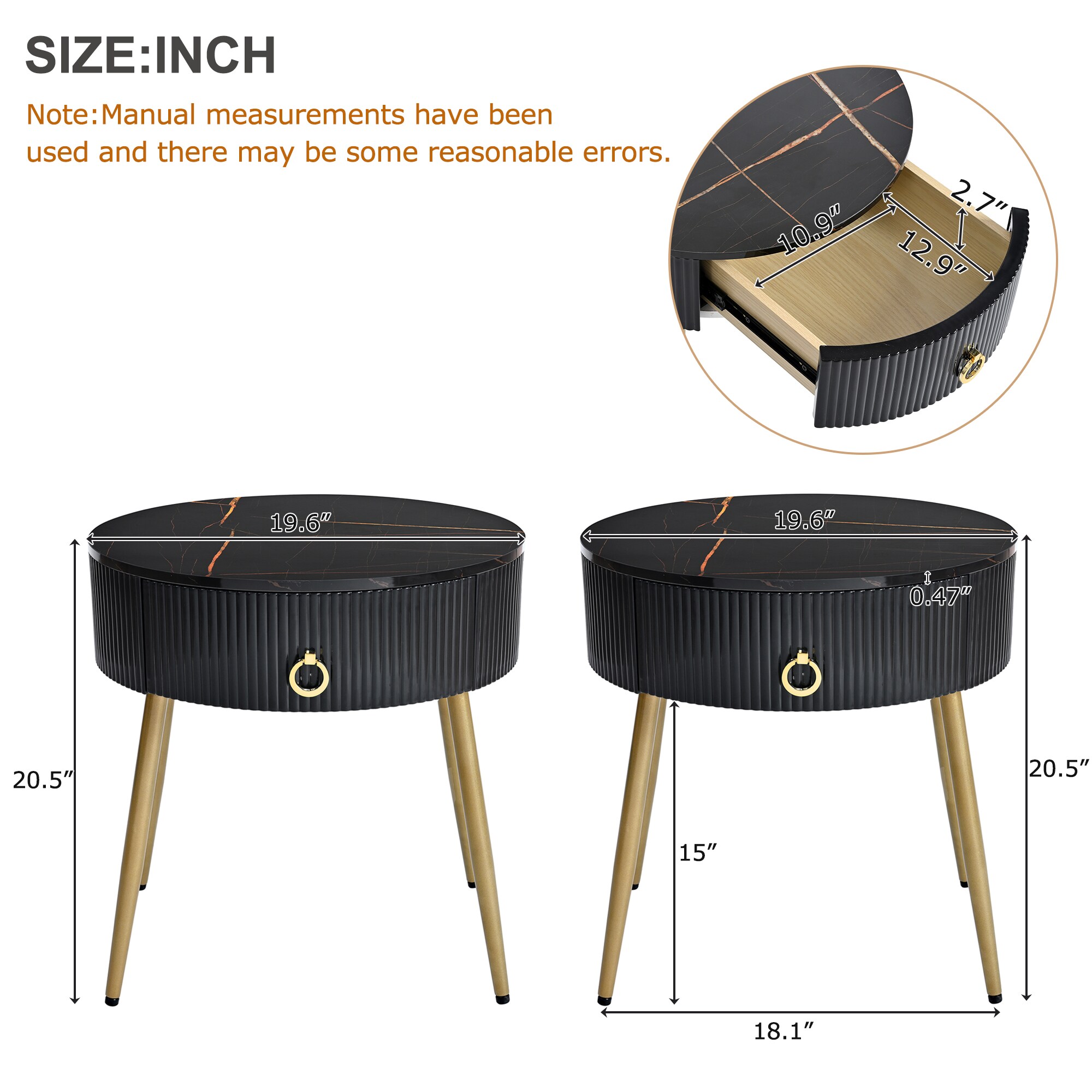 Mondawe MO-JH052-014BK End-Tables - View #7