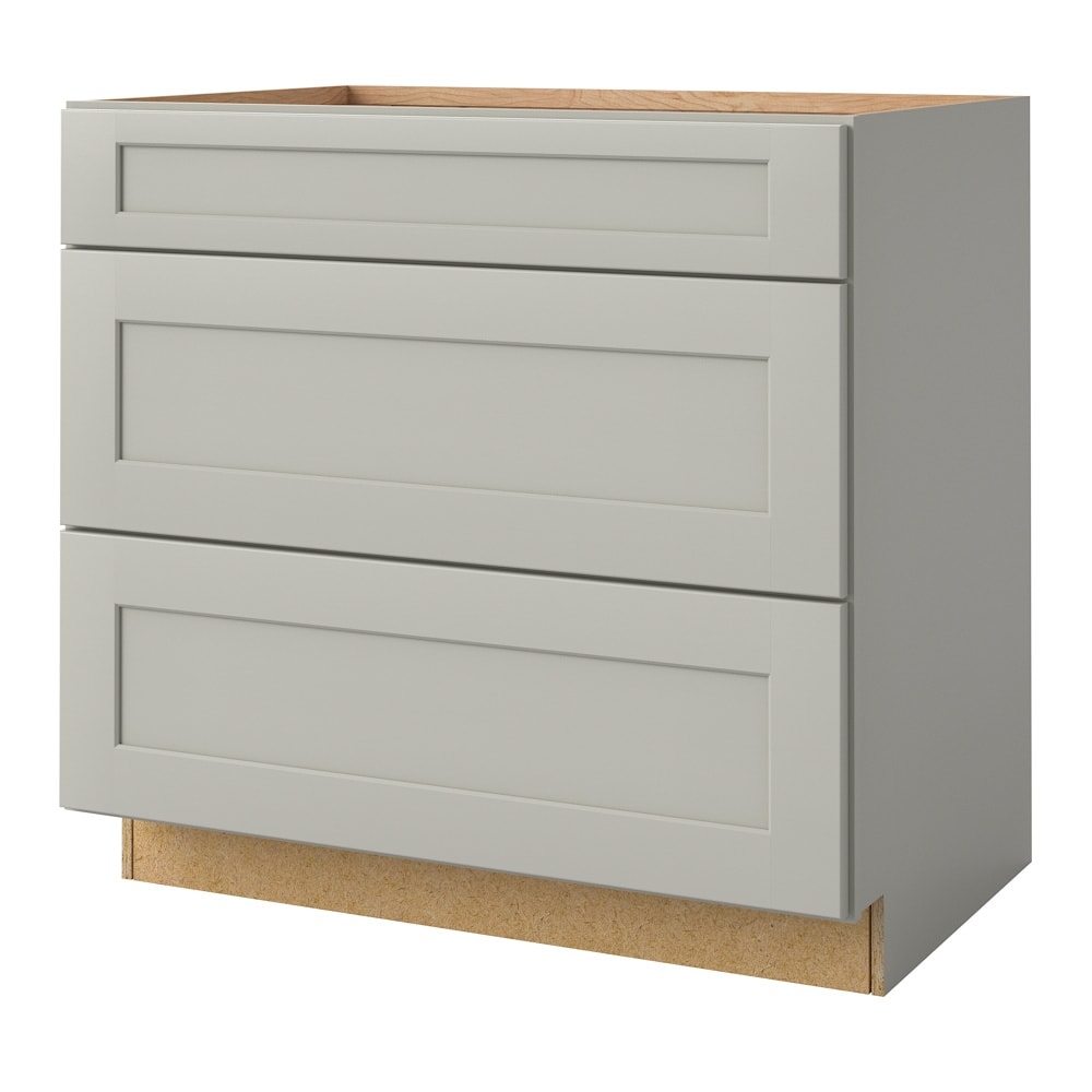 Stonewall 36-in W x 34.5-in H x 24-in D Stone 3-Drawers Base Fully Assembled Cabinet (Flat Panel Style) in Gray | - allen + roth 21363