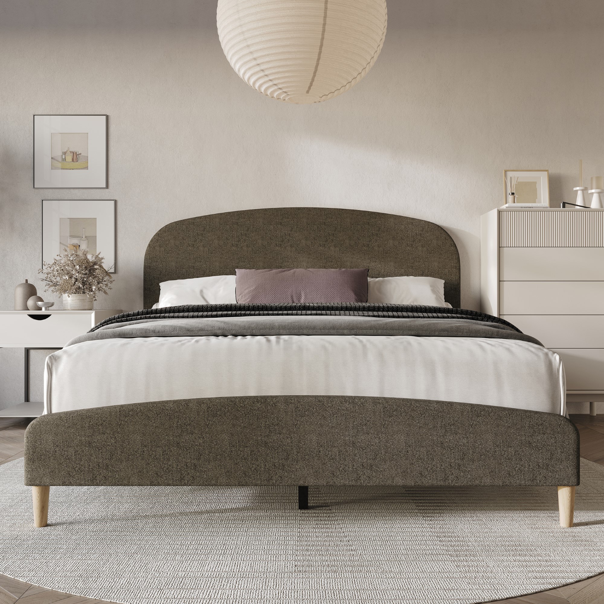 Home Design 80192-521 Rugby Brown Queen Wood Panel Bed