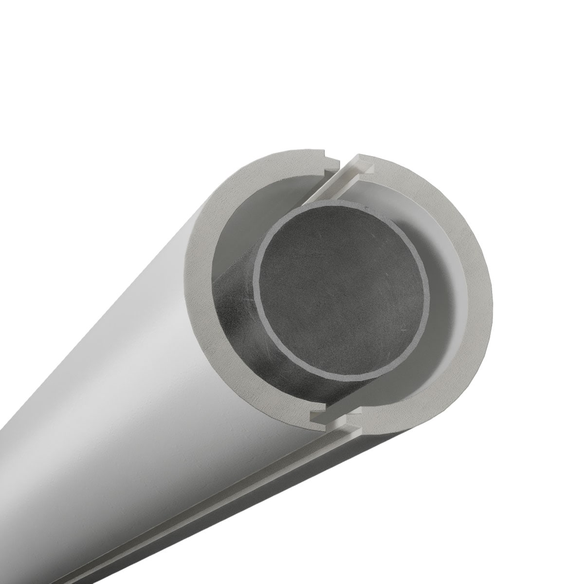 Ekena Millwork Lally Column Cover with Standard Cap and Base 5-in L x 7.83-ft H Unfinished PVC Smooth Lally Column Wrap with Cap/Base