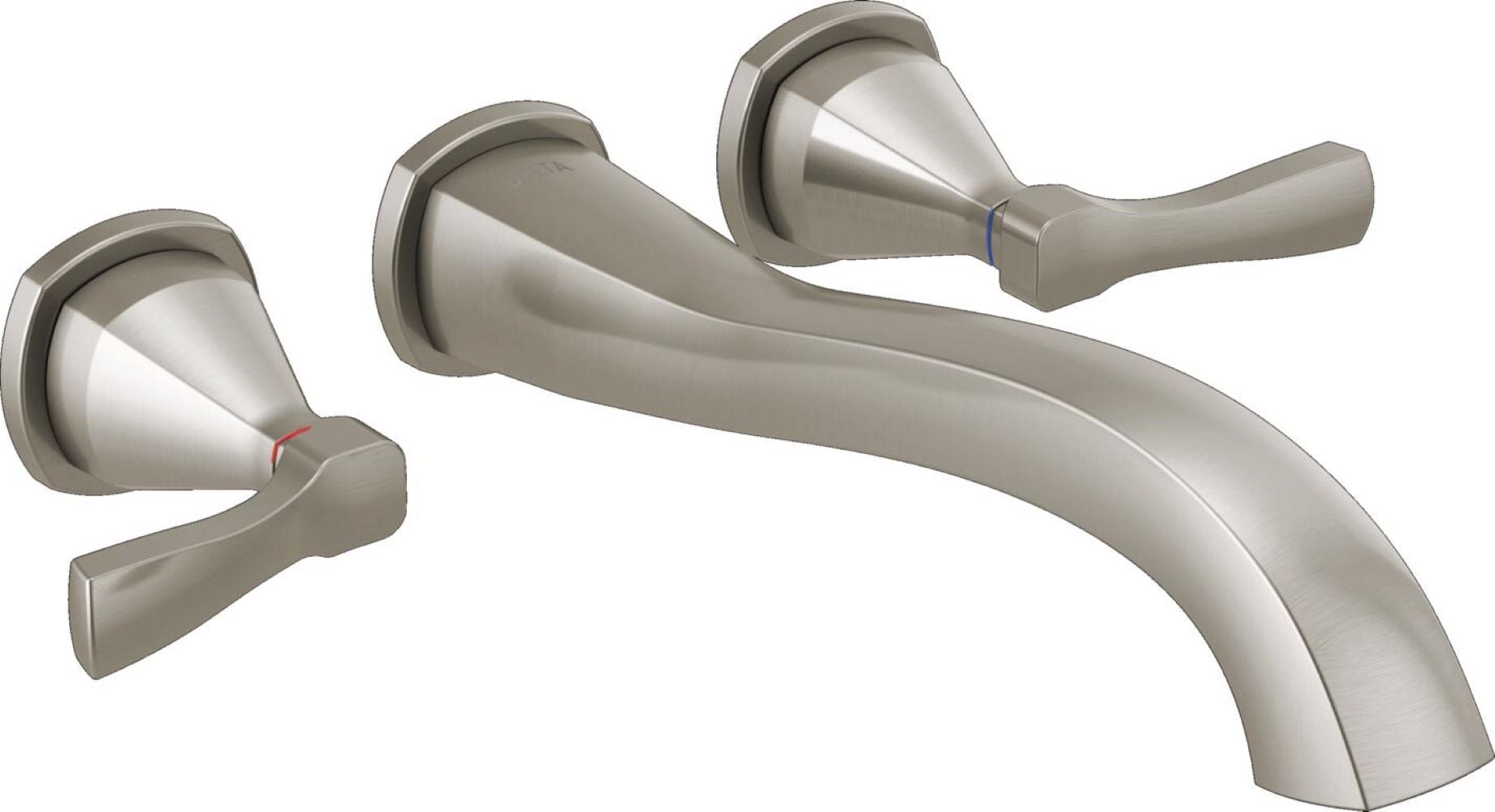 Delta T5776-SS-PR-WL Lumicoat Stainless 2-handle Wall-mount Low-arc Bathtub Faucet