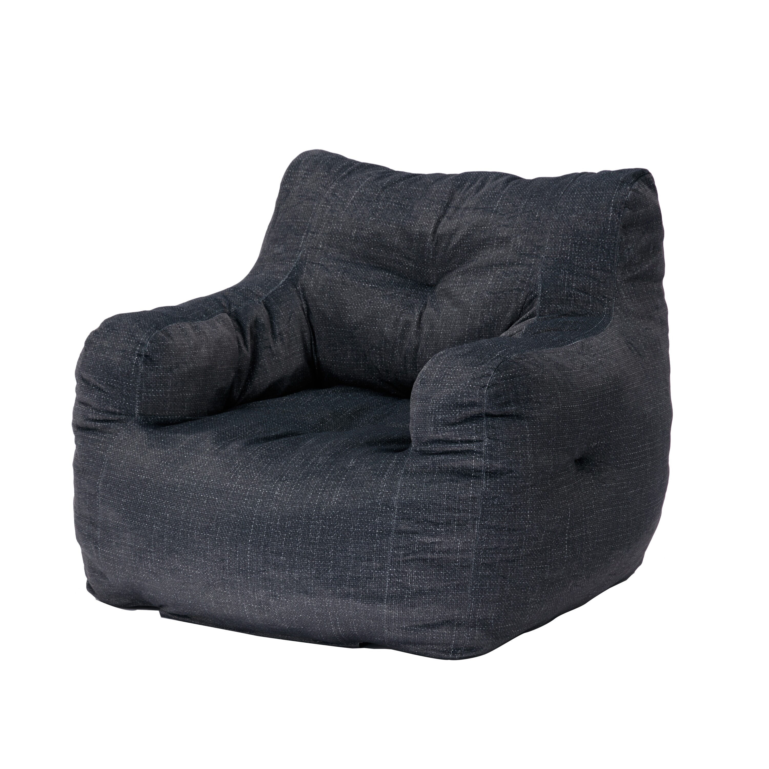 37 in. W x 39.37 in. D x 27.56 in. H Dark Gray Soft Cotton Linen Fabric Bean Bag Chair