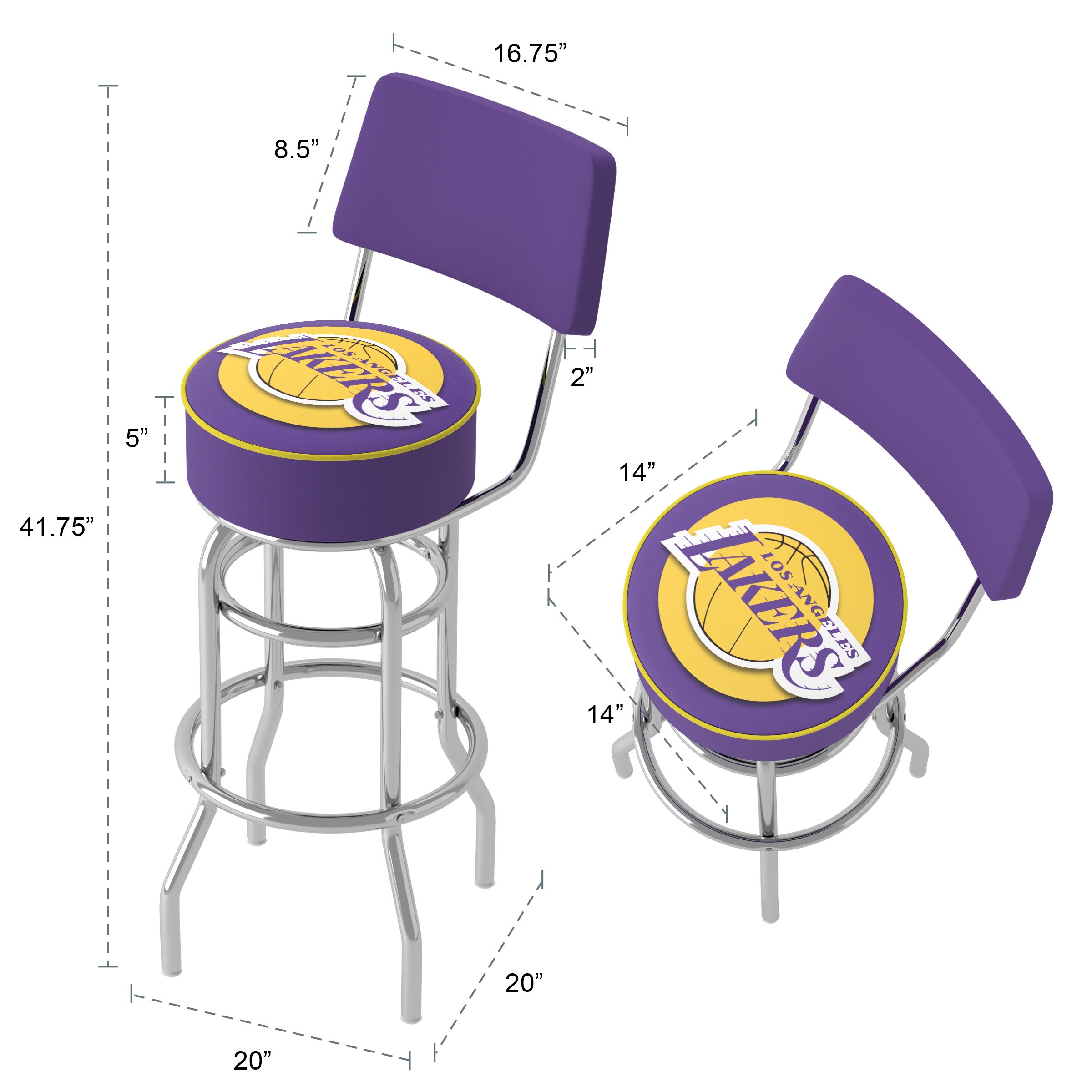 Trademark Gameroom NBA1100-LAL-TWN stools - View #5