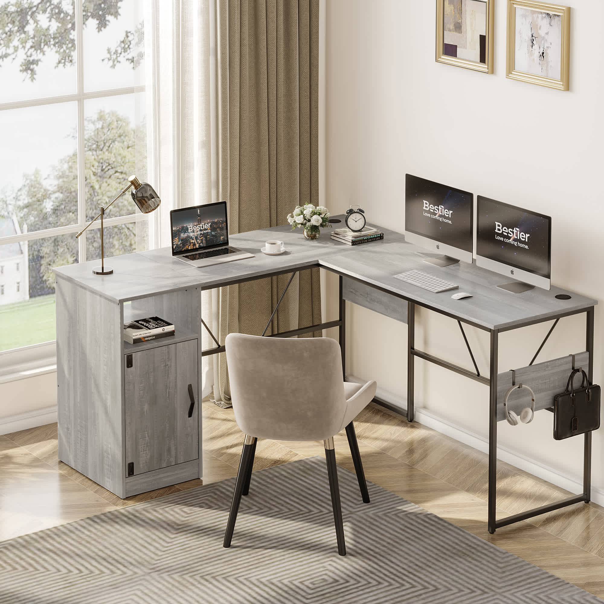 Bestier LOW-D385R-WHTW desks - View #4